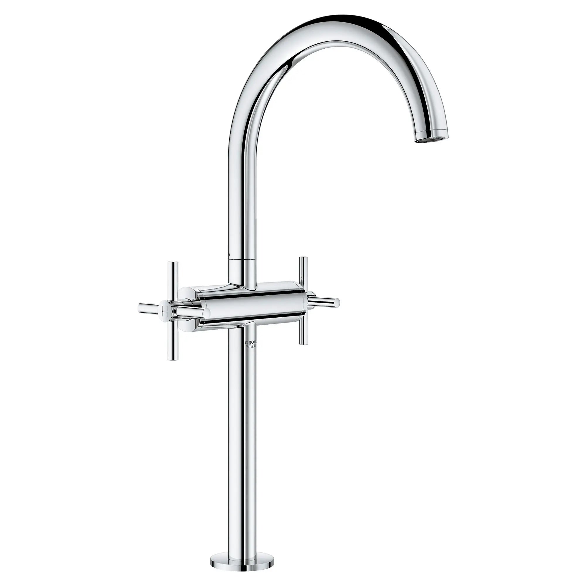 Single Hole Two-Handle Deck Mount Vessel Sink Faucet 1.2 GPM // GROHE STARLIGHT CHROME // 164645_21046003-Atrio-Single-Handle-Vessel-Bathroom-Faucet-XL-Size-in-Chrome-Silo-2_0_CDNwebp.webp
