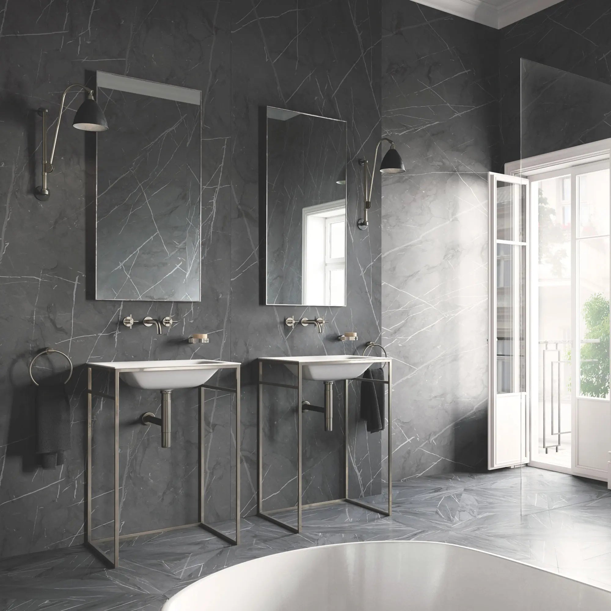 2-Handle Wall-Mount Faucet 1.2 GPM // BRUSHED NICKEL INFINITYFINISH // 164647_20173EN3-Atrio-8-Widespread-Bathroom-Faucet-M-Size-in-Brushed-Nickel-lifestyle-2_0_CDNwebp.webp