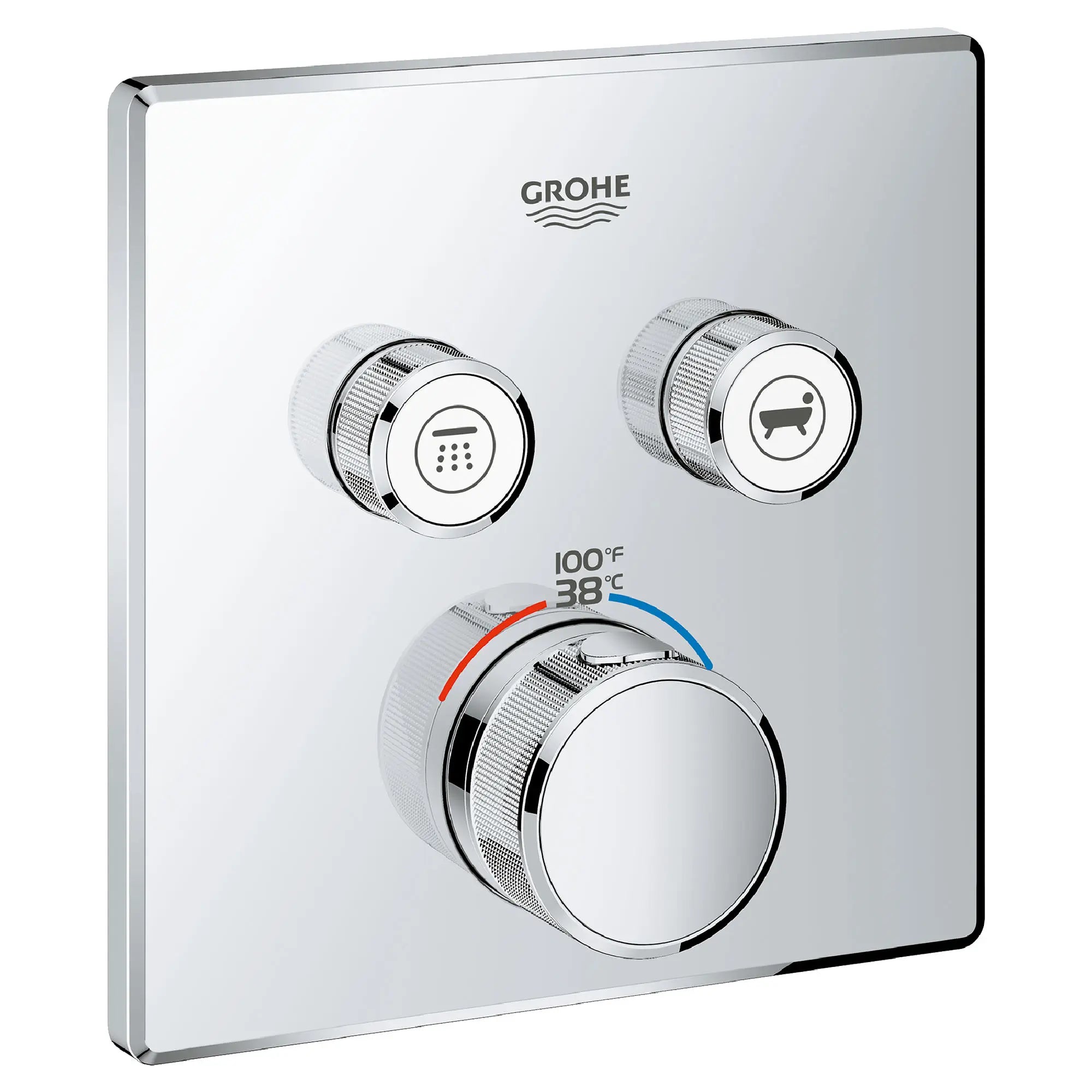 Dual Function Thermostatic Valve Trim // GROHE STARLIGHT CHROME // 164883_29141000_0_CDNwebp.webp