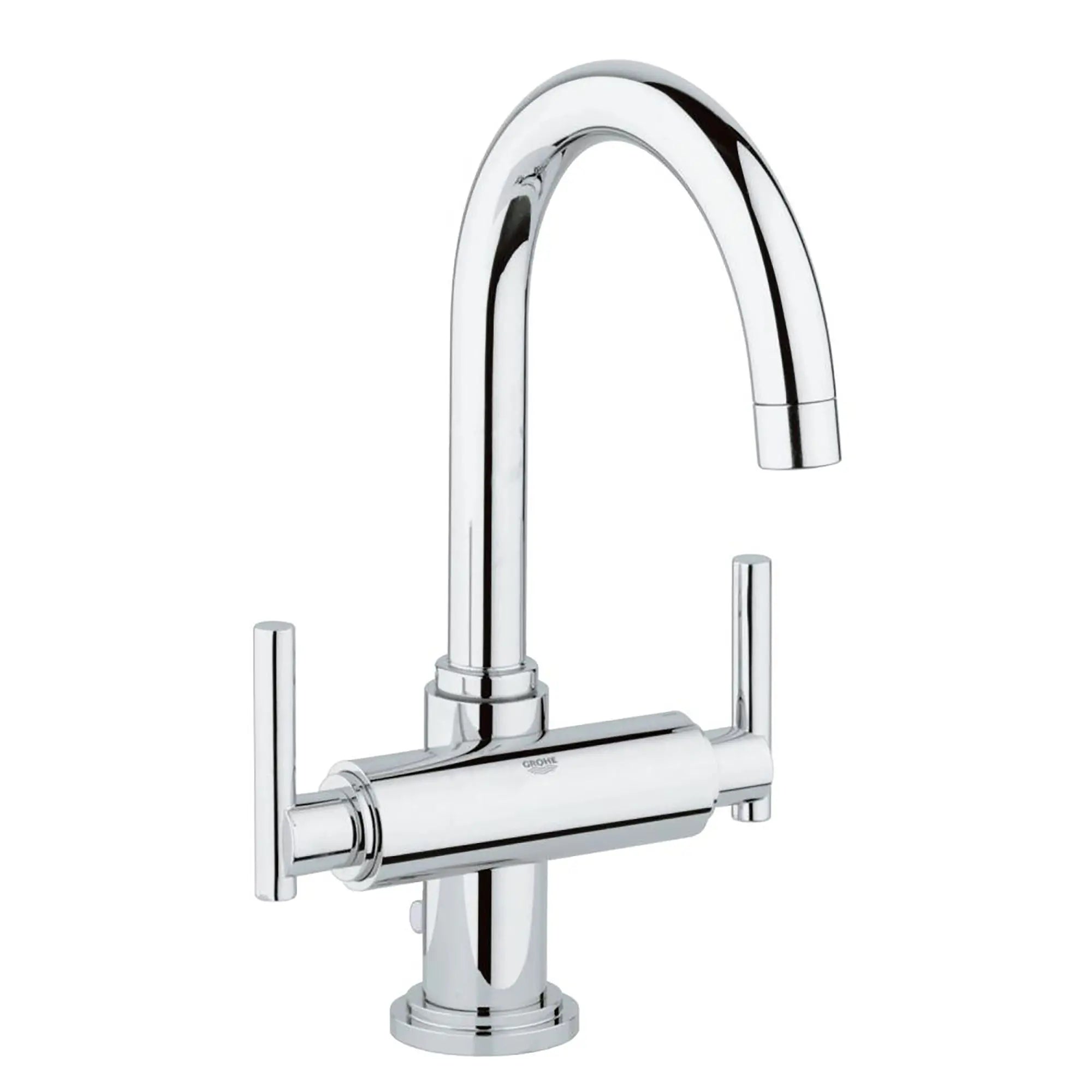 2-Handle Single-Hole High-Arc Bathroom Faucet - 1.5 GPM // GROHE STARLIGHT CHROME // 164896_21027000-Atrio-2-Handle-Single-Hole-High-Arc-Bathroom-Faucet-15-GPM-in-Chrome-Silo-2_0_CDNwebp.webp