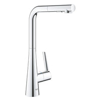 [33893002] GROHE Zedra Single-Handle Pull-Out Kitchen Faucet Dual Spray 1.75 GPM (6.6 L/min) - GROHE StarLight Chrome