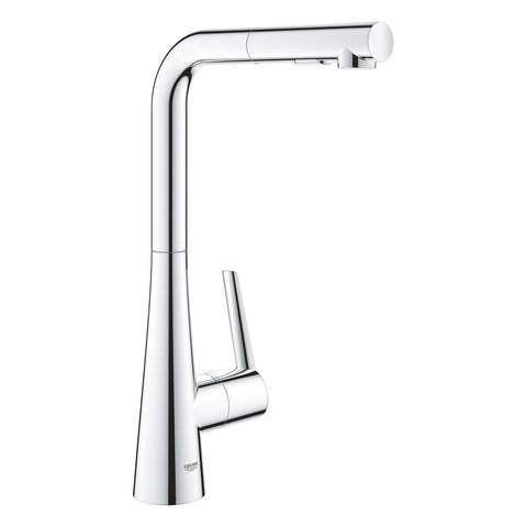 GROHE Zedra Single-Handle Pull-Out Kitchen Faucet Dual Spray 1.75 GPM (6.6 L/min) - GROHE StarLight Chrome