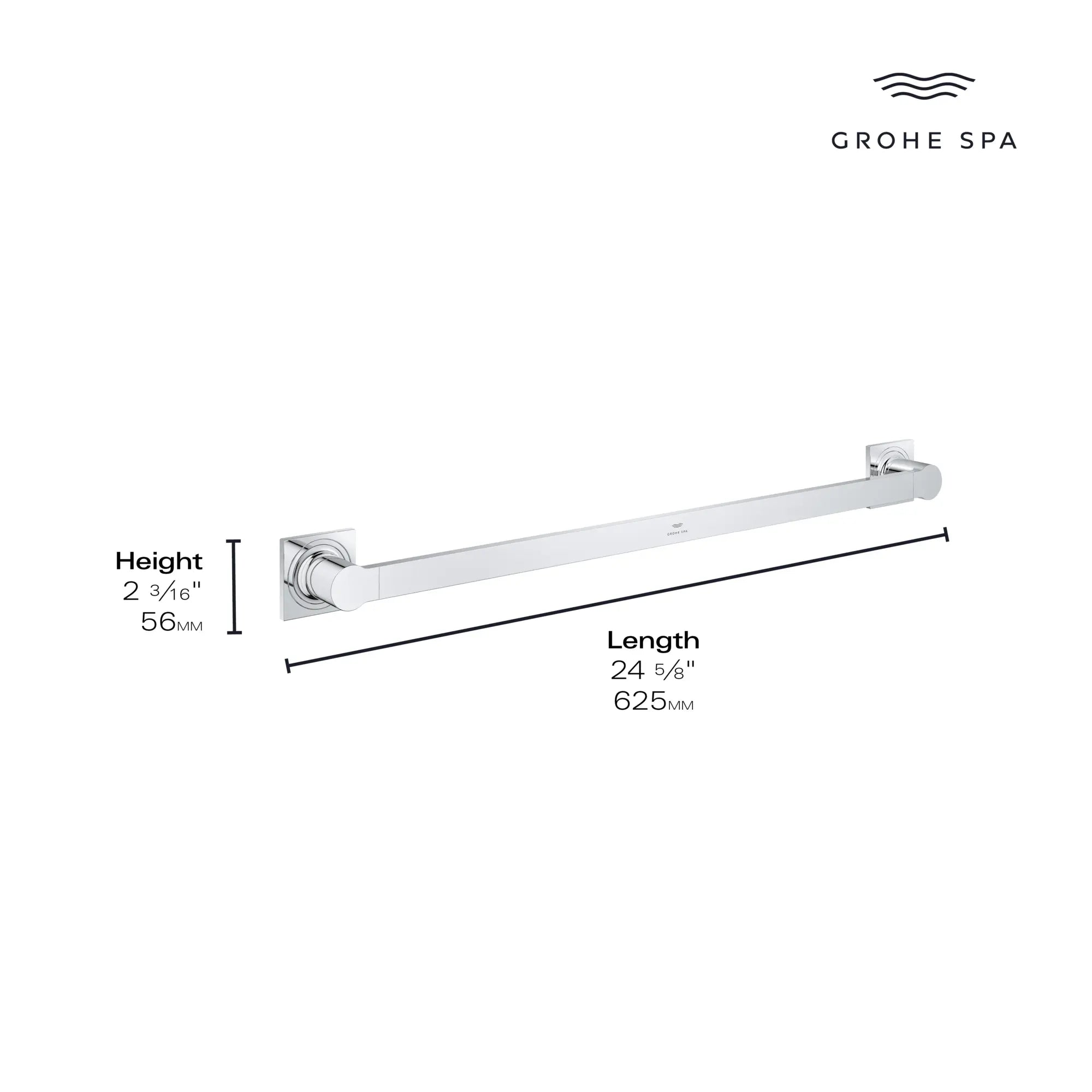 24" Towel Bar // GROHE STARLIGHT CHROME // 165976_Allure_Infographic_40341_0001_AUG2023_0_CDNwebp.webp