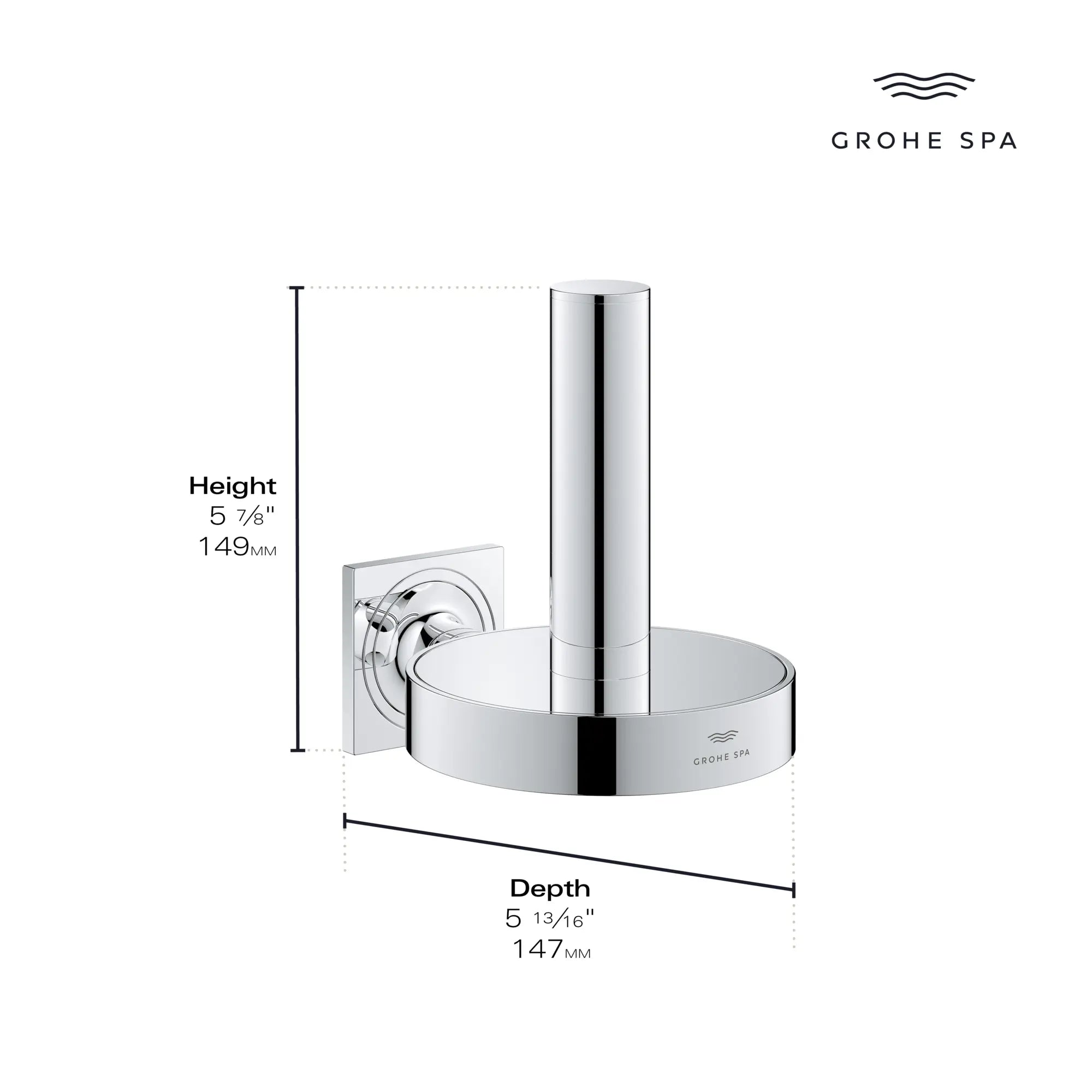 Allure Reserve Toilet Paper Holder // GROHE STARLIGHT CHROME // 165983_Allure_Infographic_40956_0001_AUG2023_0_CDNwebp.webp
