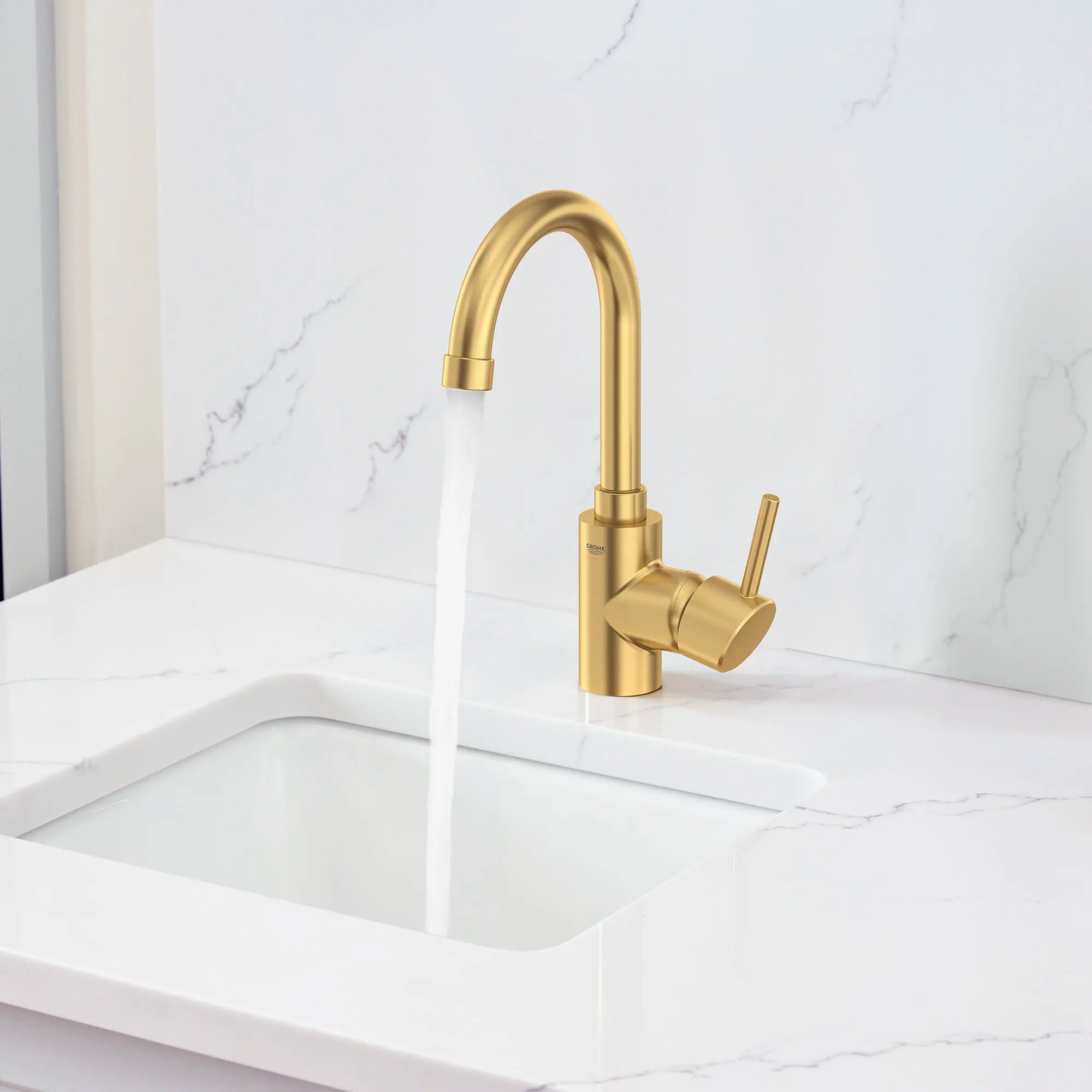 Single-Handle Pull Down Dual Spray Bar Faucet 5.7 L/min (1.5 gpm) // BRUSHED COOL SUNRISE // 185615_Concetto_EnvironmentCloseup_31518GN0_0002_Sept2023_0_CDNwebp.webp