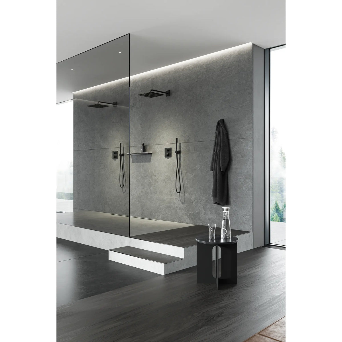 Dual Function 2-Handle Thermostatic Valve Trim // MATTE BLACK // 186605_Allure_EnvironmentCloseUp_265702430_291782431_0002_Oct2023_0_CDNwebp_013eaf9d-d4b1-4577-8885-e9d3e7f39acc.webp