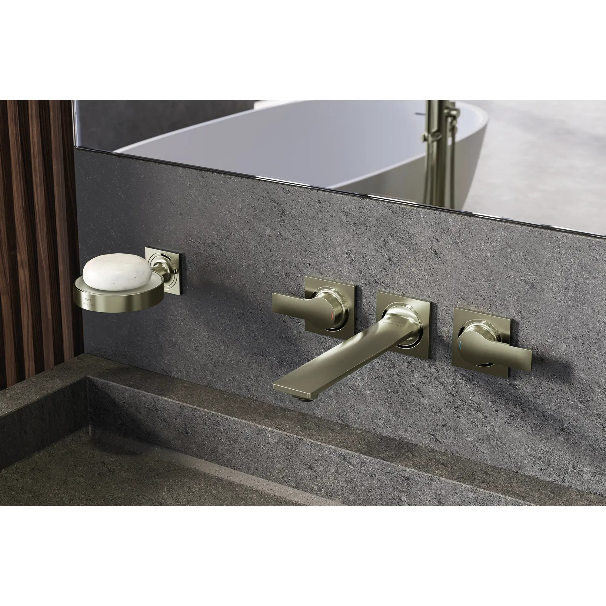 Allure 2-Handle Wall Mount Faucet, 1.2 GPM (4.5 L/min) // BRUSHED NICKEL INFINITYFINISH // 186613_Allure_EnvironmentCloseUp_20586EN1_0001_Oct2023_0_CDNwebp_cfd3fc98-2ba5-4d64-a737-1b5d221b9e0a.webp