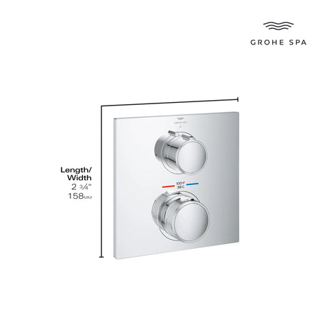 Single Function 2-Handle Thermostatic Valve Trim - Hard Graphite