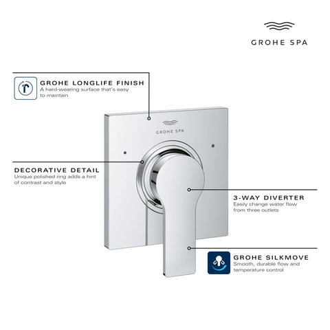 3-Way Diverter Valve Trim - Brushed Warm Sunset