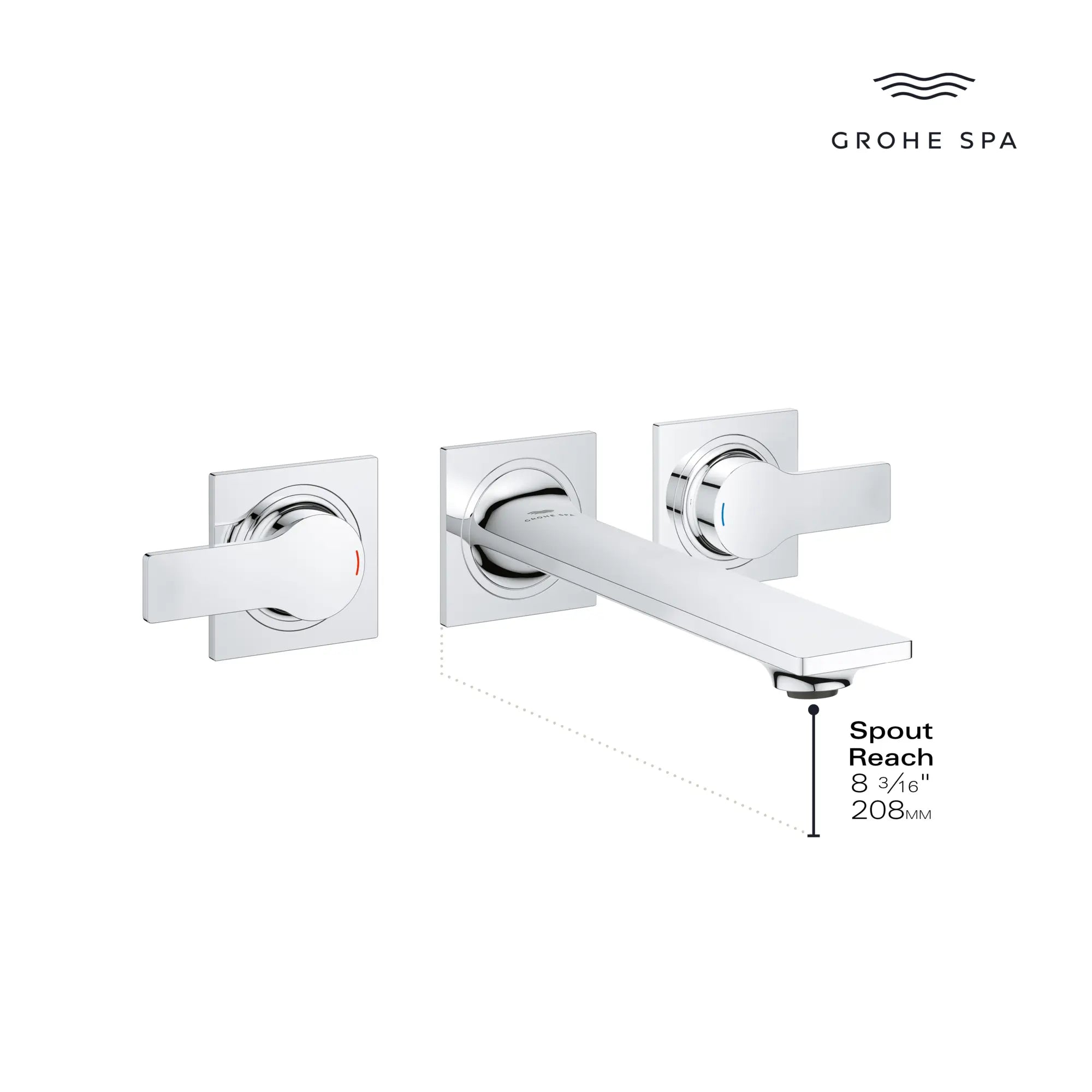 2-Handle Wall Mount Faucet 1.2 GPM // GROHE STARLIGHT CHROME // 234133_Allure_Infographic_20586_0002_DEC2023_0_CDNwebp.webp