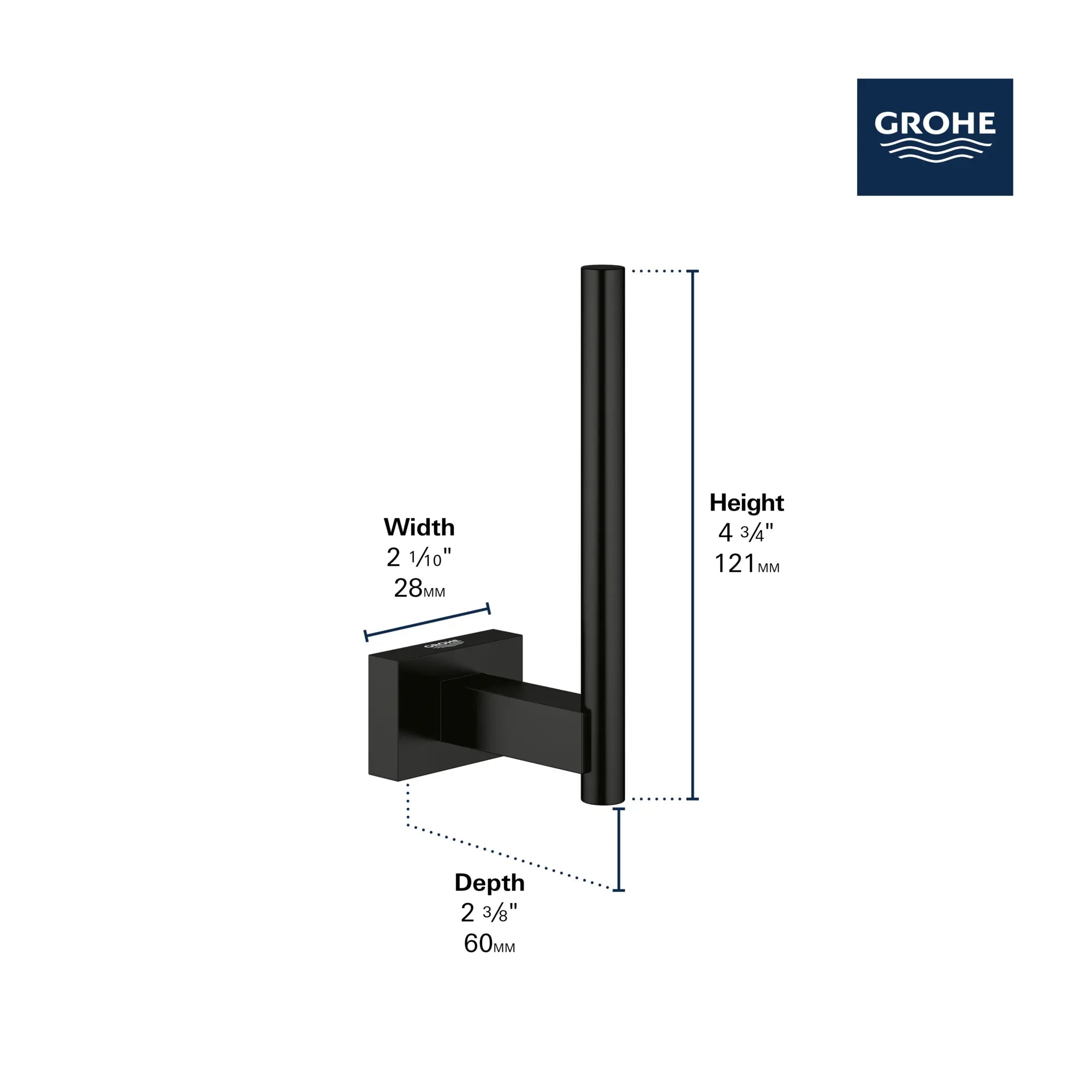 Spare Paper Holder // GROHE STARLIGHT CHROME // 235644_Essentials_Infographic_40623_0001_JAN2024_CDNwebp.webp