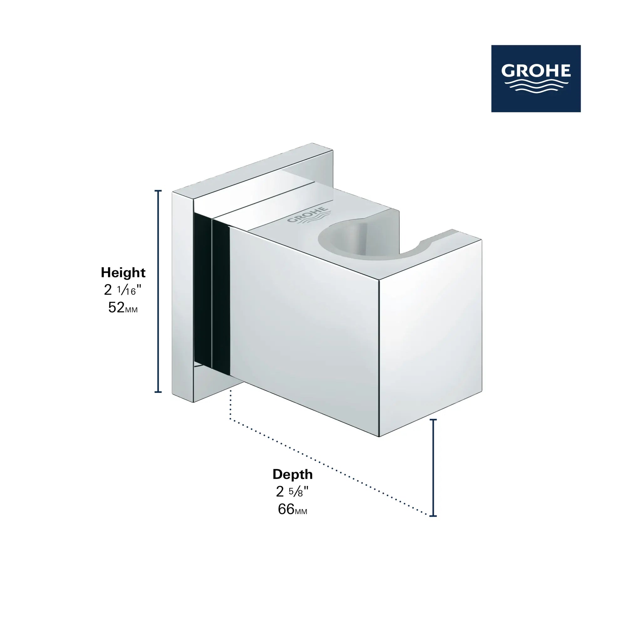 Euphoria Cube+ Handshower Holder // GROHE STARLIGHT CHROME // 235646_Euphoria_Infographic_27693_0001_JAN2024_2_CDNwebp.webp