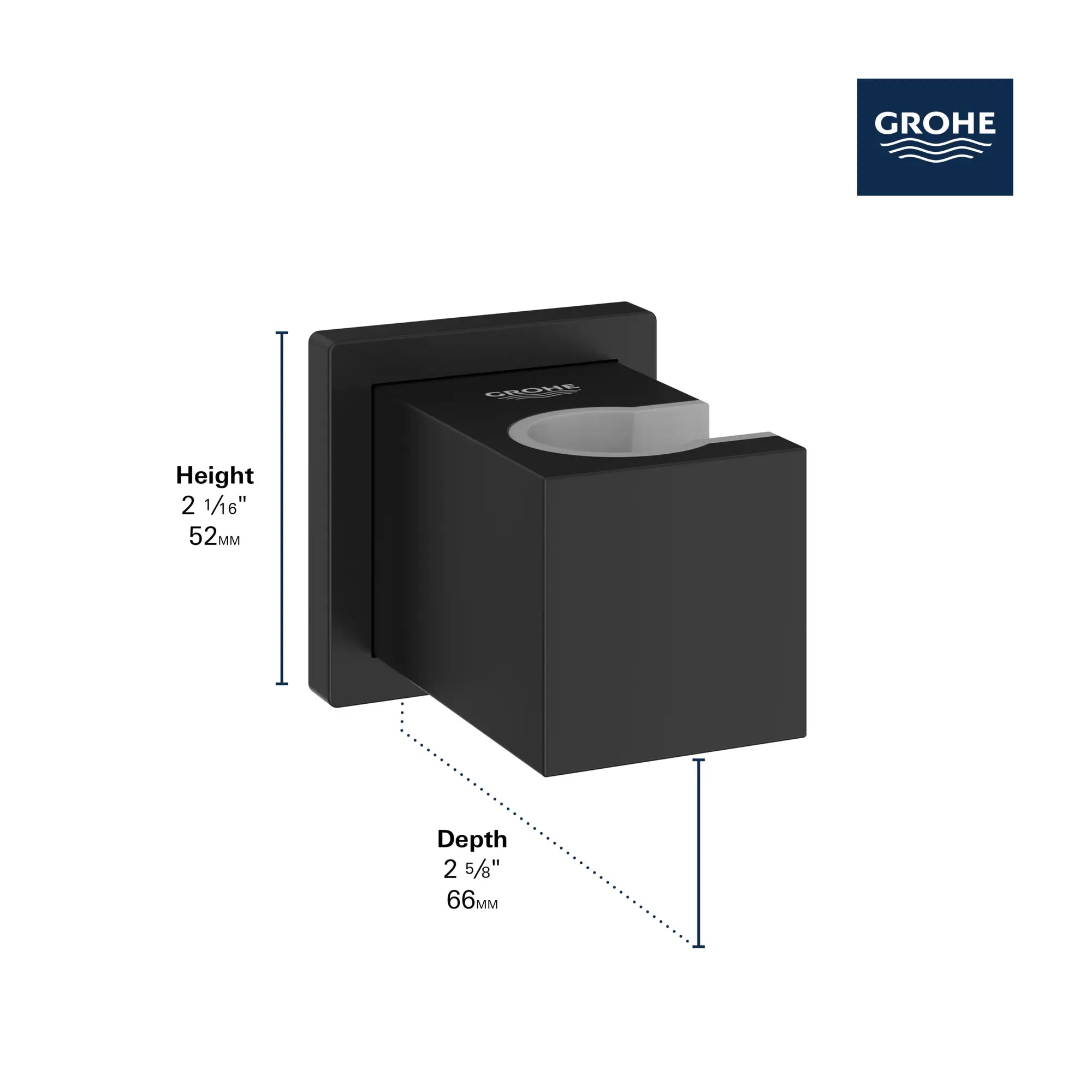 Wall Mount Hand Shower Holder // GROHE STARLIGHT CHROME // 235646_Euphoria_Infographic_27693_0001_JAN2024_CDNwebp_37db32dd-550d-4d18-b9af-0fa8ef2bde6b.webp