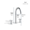 [20659GN0] Atrio 8-inch Widespread 2-Handle M-Size Bathroom Faucet without Handles, 1.2 GPM (4.5 L/min) - Brushed Cool Sunrise