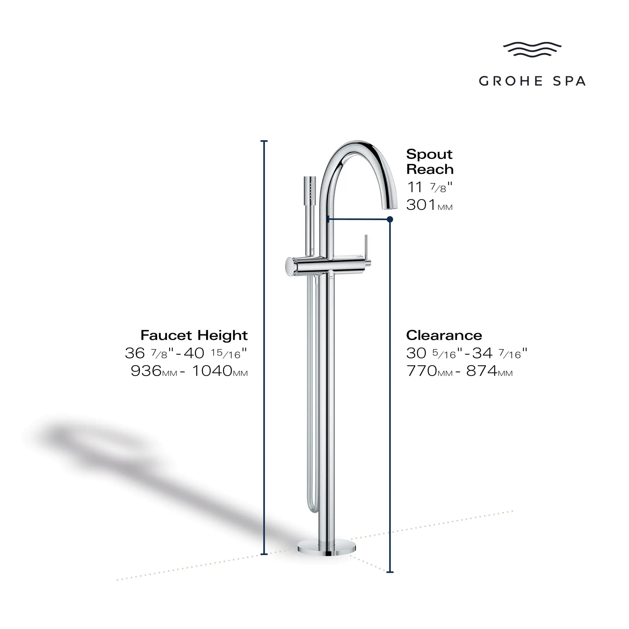 Atrio Single-Handle Freestanding Tub Faucet with 1.75 GPM (6.6 L/min) Hand Shower // MATTE BLACK // 235669_Atrio_Infographic_24368_0001_APR2026_1_CDNwebp.webp