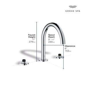 [25273000] Atrio 3-Hole 2-Handle Deck Mount Roman Tub Faucet without Handles - GROHE StarLight Chrome
