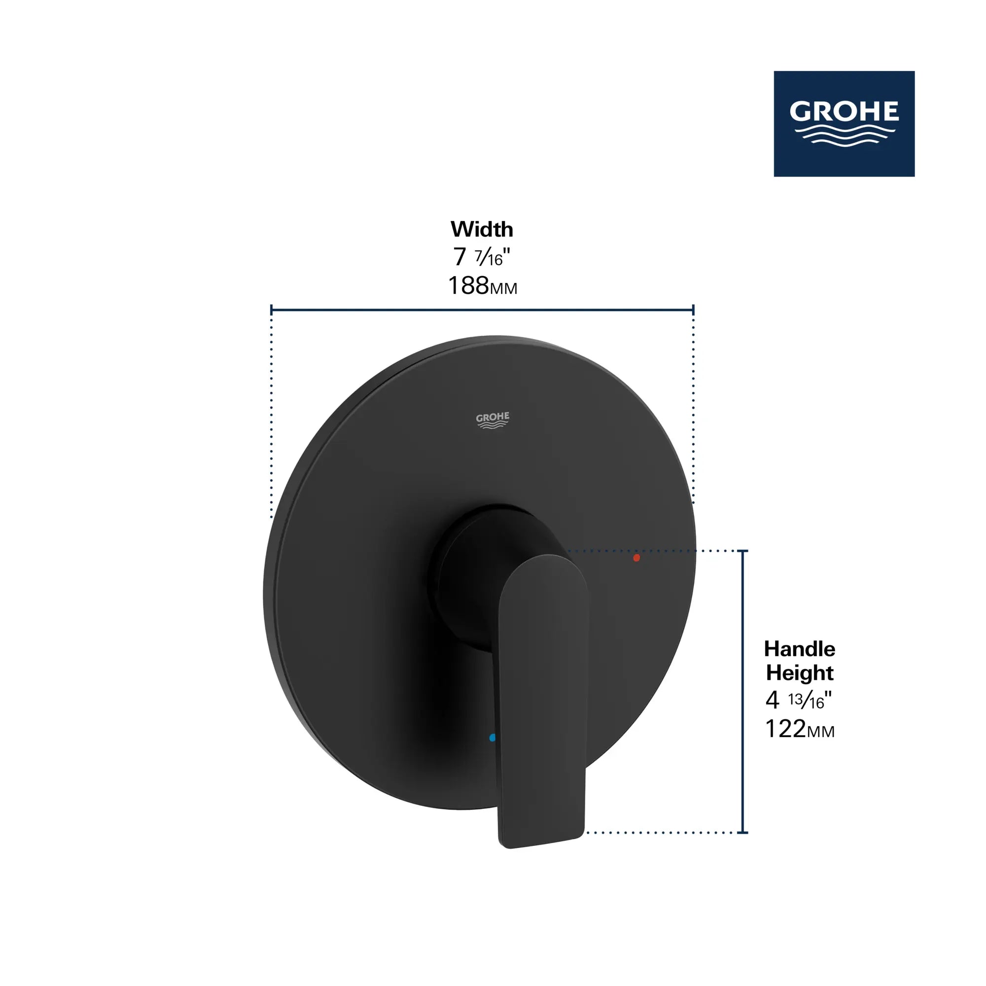 Pressure Balance Valve Trim // GROHE STARLIGHT CHROME // 235675_Defined_Infographic_29298_0002_JAN2024_CDNwebp.webp