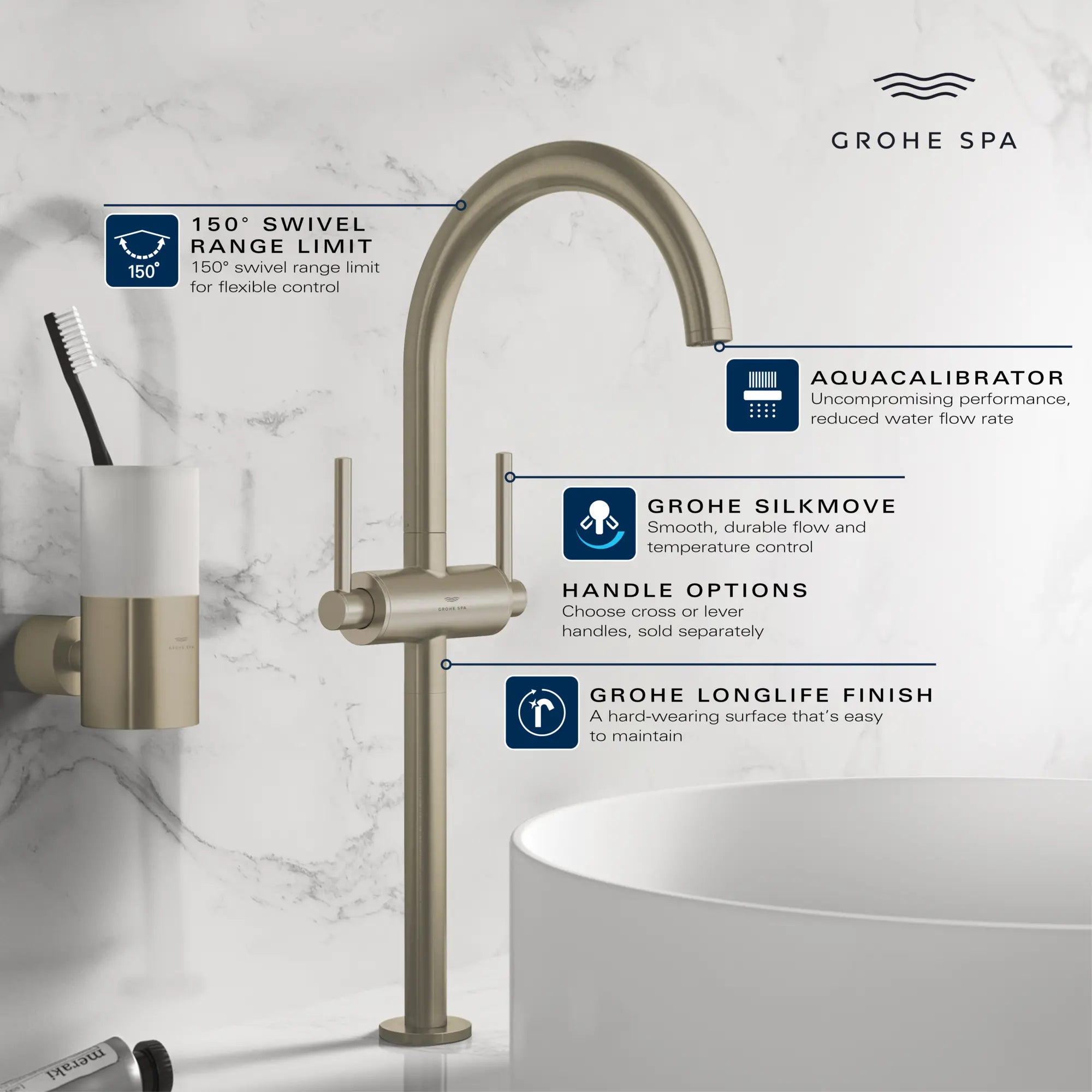 Atrio Single Hole Two-Handle Vessel Sink Faucet without Handles, 1.2 GPM (4.5 L/min) // GROHE STARLIGHT CHROME // 236660_Atrio_Infographic_21161_0001_MAY2026_1_CDNwebp.webp