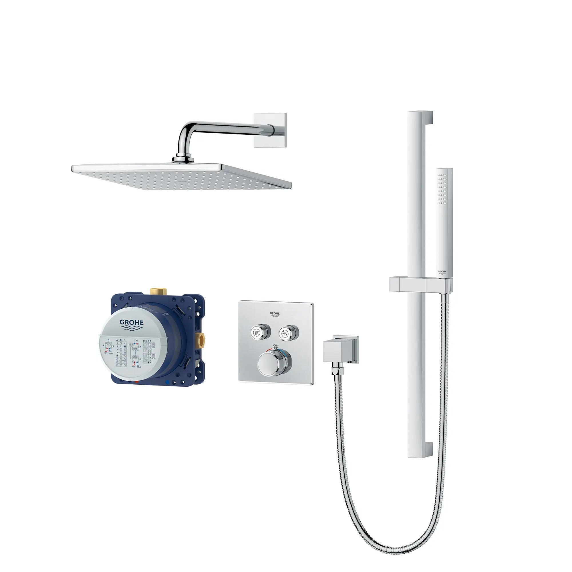 Rainshower SmartControl Thermostatic Dual Function Shower Kit  // GROHE STARLIGHT CHROME // 236923_Rainshower_SmartControl_SiloLeft_1030810000_0001_Jan2024_CDNwebp.webp