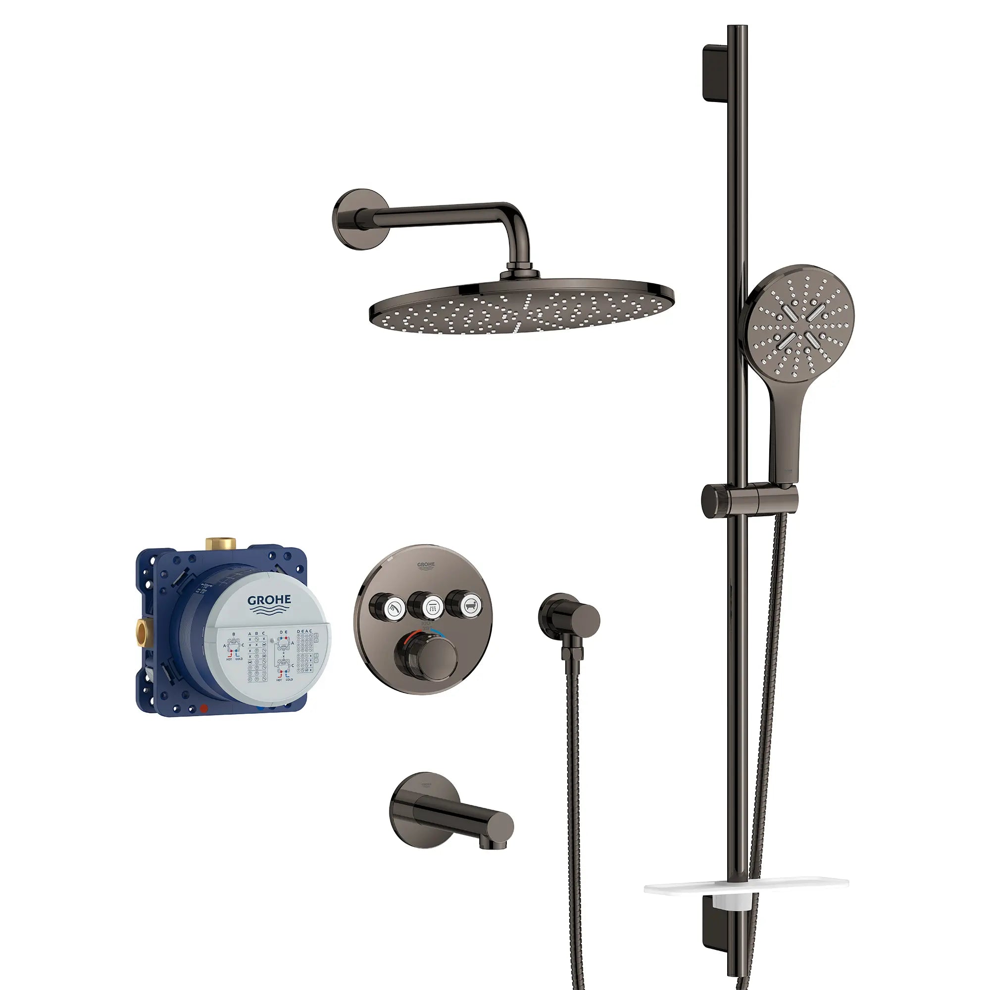 Rainshower SmartControl Thermostatic Triple Function Shower Kit // HARD GRAPHITE // 236928_Rainshower_SmartControl_SiloRight_103082A00_0001_Jan2024_CDNwebp.webp