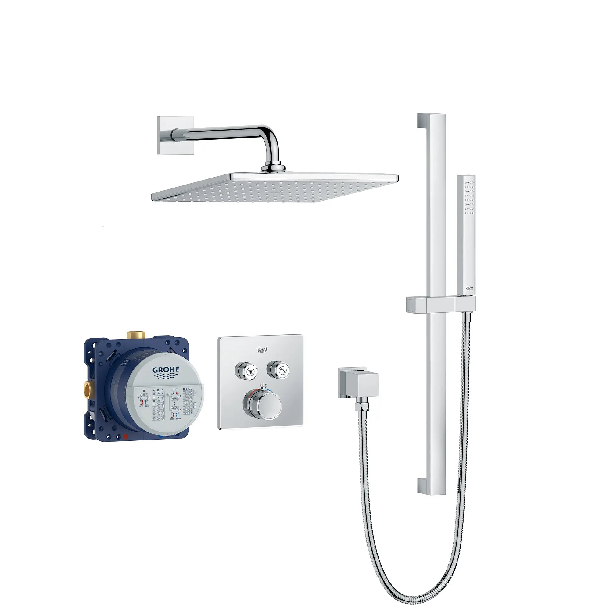Rainshower SmartControl Thermostatic Dual Function Shower Kit  // GROHE STARLIGHT CHROME // 236935_Rainshower_SmartControl_SiloRight_1030810000_0001_Jan2024_CDNwebp.webp