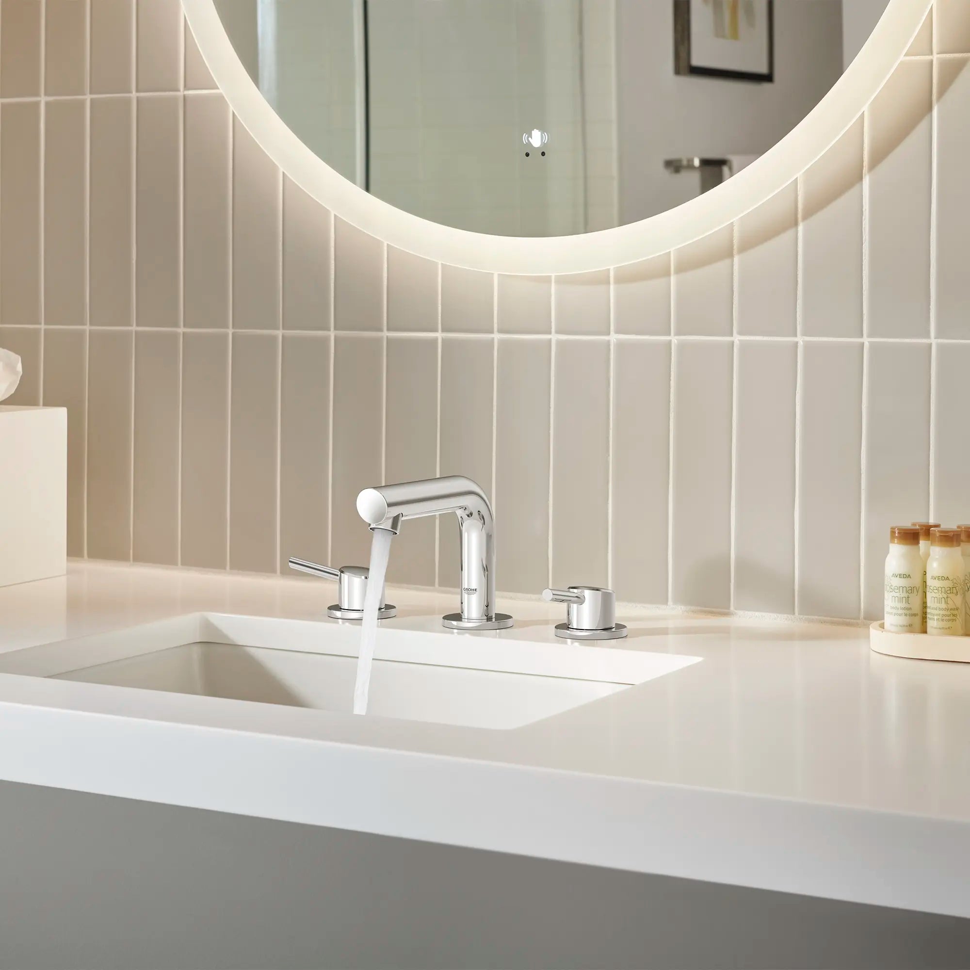 8-inch Widespread 2-Handle S-Size Bathroom Faucet, 1.2 GPM (4.5 L/min) // GROHE STARLIGHT CHROME // 236971_Concetto_EnvironmentCloseup_20572001_0001_Nov2023_CDNwebp.webp