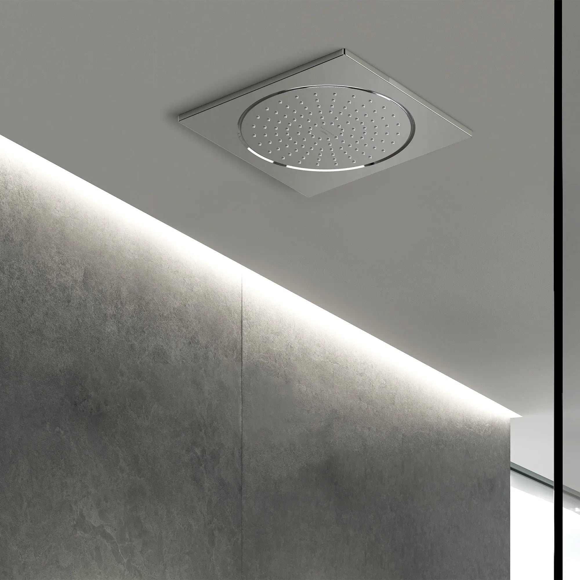 10" Ceiling Shower Head - 1 Spray, 1.75 GPM (6.6 L/min) // GROHE STARLIGHT CHROME // 244261_RAINSHOWER_EnvironmentCloseUp_26882000_0002_APRIL2024_CDNwebp.webp