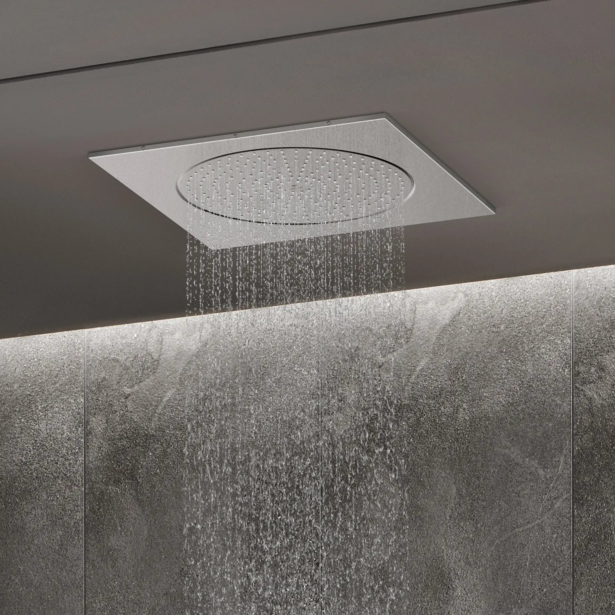 20" Ceiling Shower Head 1 Spray, 1.75 GPM (6.6 L/min) // GROHE STARLIGHT CHROME // 244346_F-Series_EnvironmentCloseUp_26870000_0003_APRIL2024_CDNwebp.webp