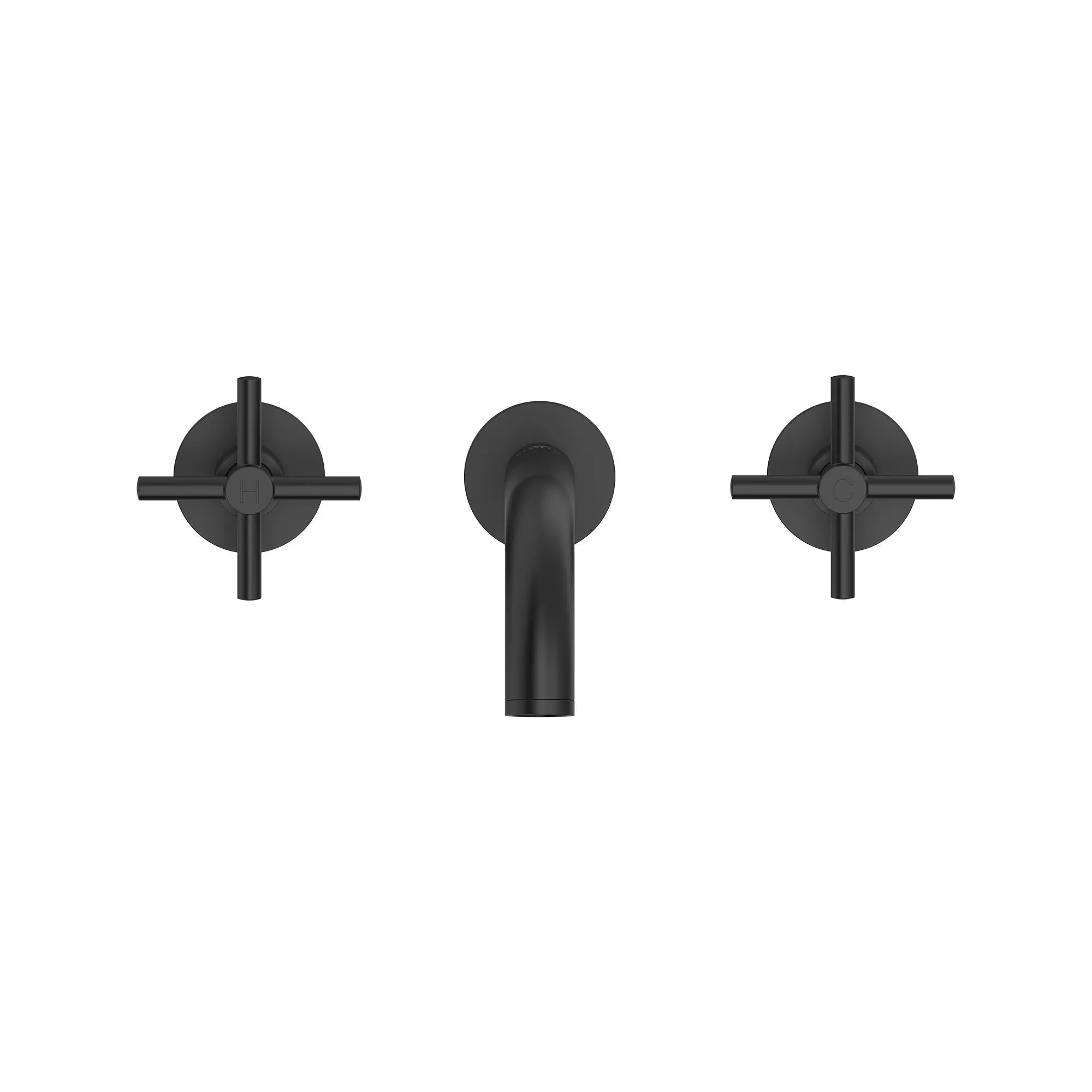 Atrio Cross Handles for Bathroom Sink Faucet (Pair) // MATTE BLACK // 244758_Atrio_SiloFront_206632430_142152430_0001_APRIL2024_0_CDNwebp.webp