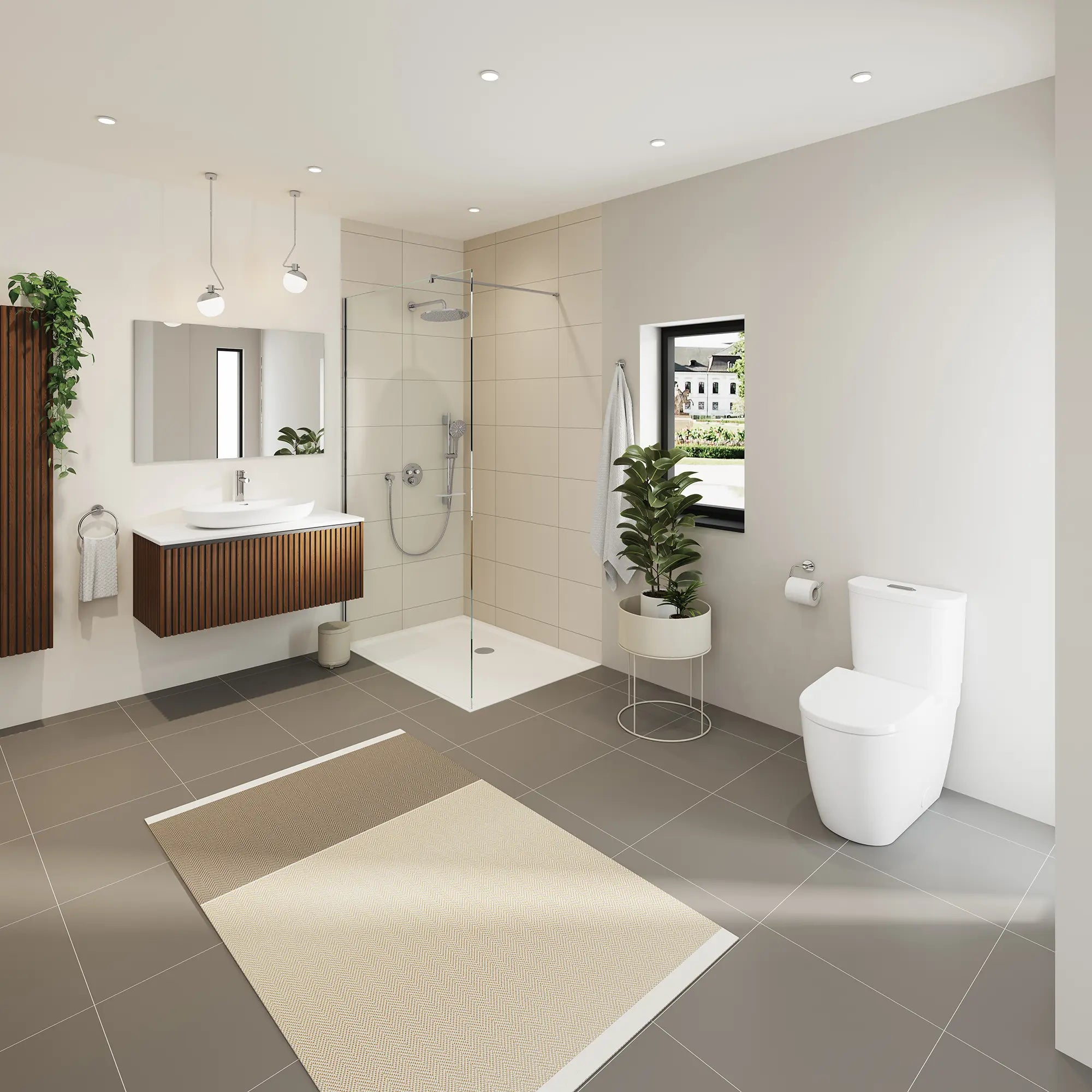 Rainshower SmartControl Thermostatic Dual Function Shower Kit // GROHE STARLIGHT CHROME // 246284_EnvironmentFull_1030700000_0001_May2024_CDNwebp.webp