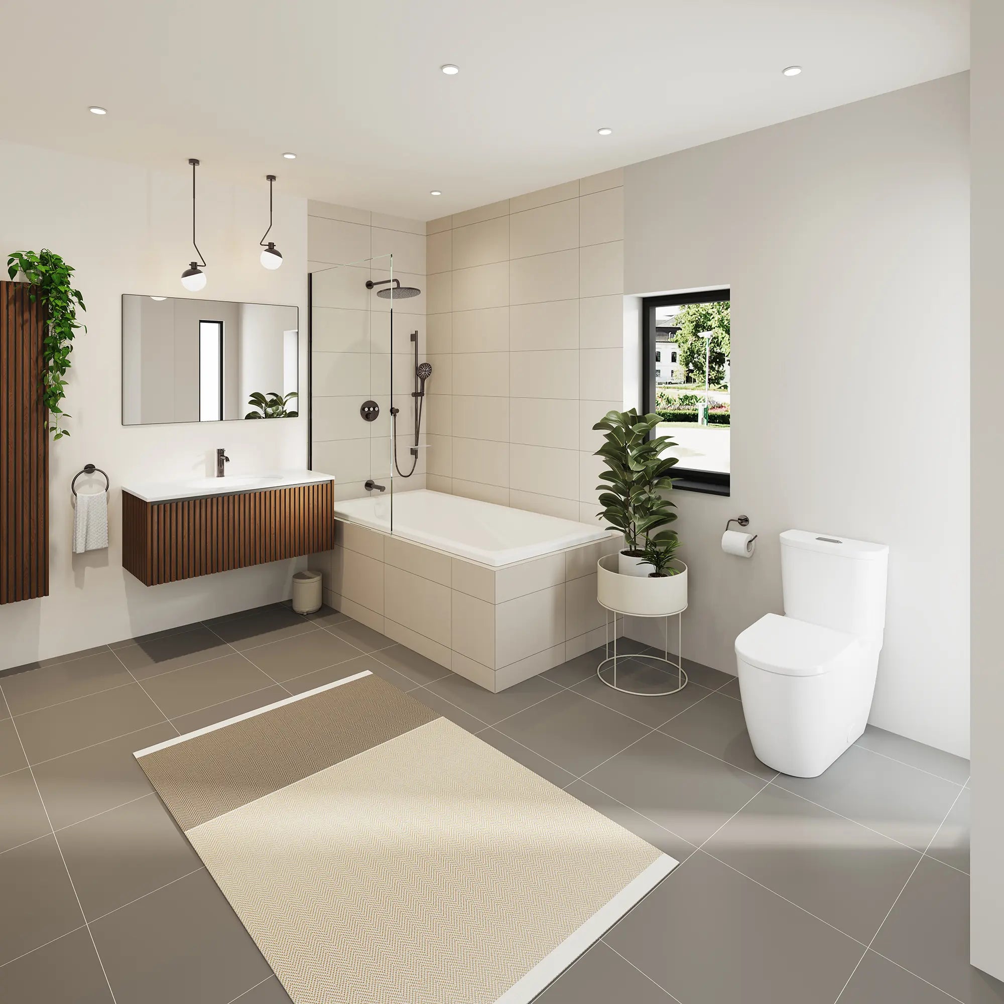 Rainshower SmartControl Thermostatic Triple Function Shower Kit // HARD GRAPHITE // 246285_EnvironmentFull_103082A000_0001_May2024_CDNwebp.webp