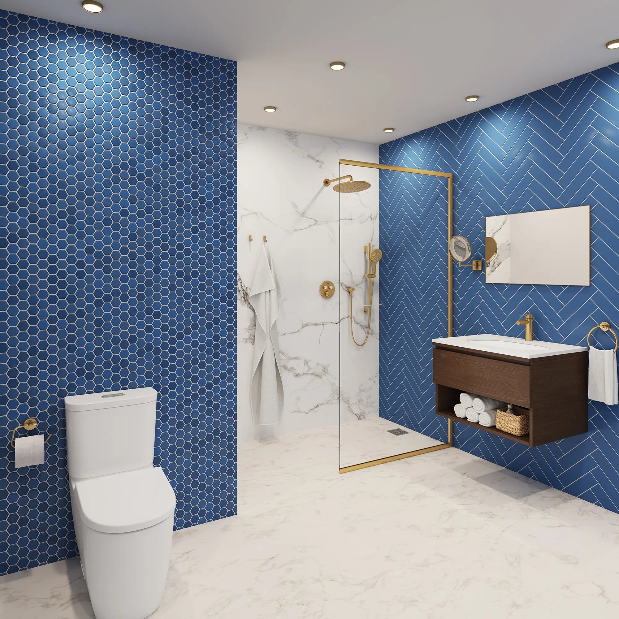 Rainshower SmartControl Thermostatic Dual Function Shower Kit // BRUSHED COOL SUNRISE // 246286_EnvironmentFull_103070GN00_0001_May2024_CDNwebp.webp