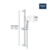 [26077002] Tempesta Round 110 24" Shower Rail Set, 2-Spray, 1.5 GPM (5.7 L/min) - GROHE StarLight Chrome