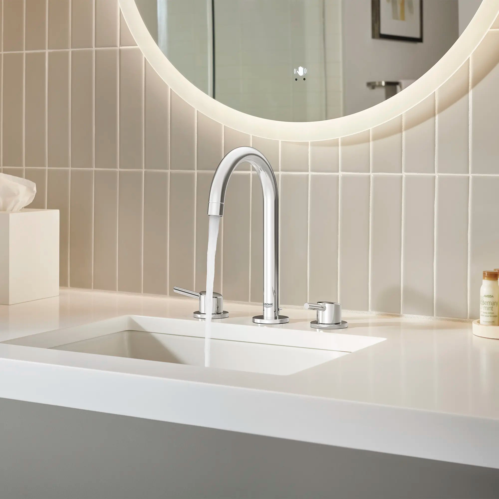 8-inch Widespread 2-Handle L-Size Bathroom Faucet, 1.2 GPM (4.5 L/min) // GROHE STARLIGHT CHROME // 249110_Concetto_EnvironmentCloseup_2021700A_0001_SEPTEMBER2024_CDNwebp.webp