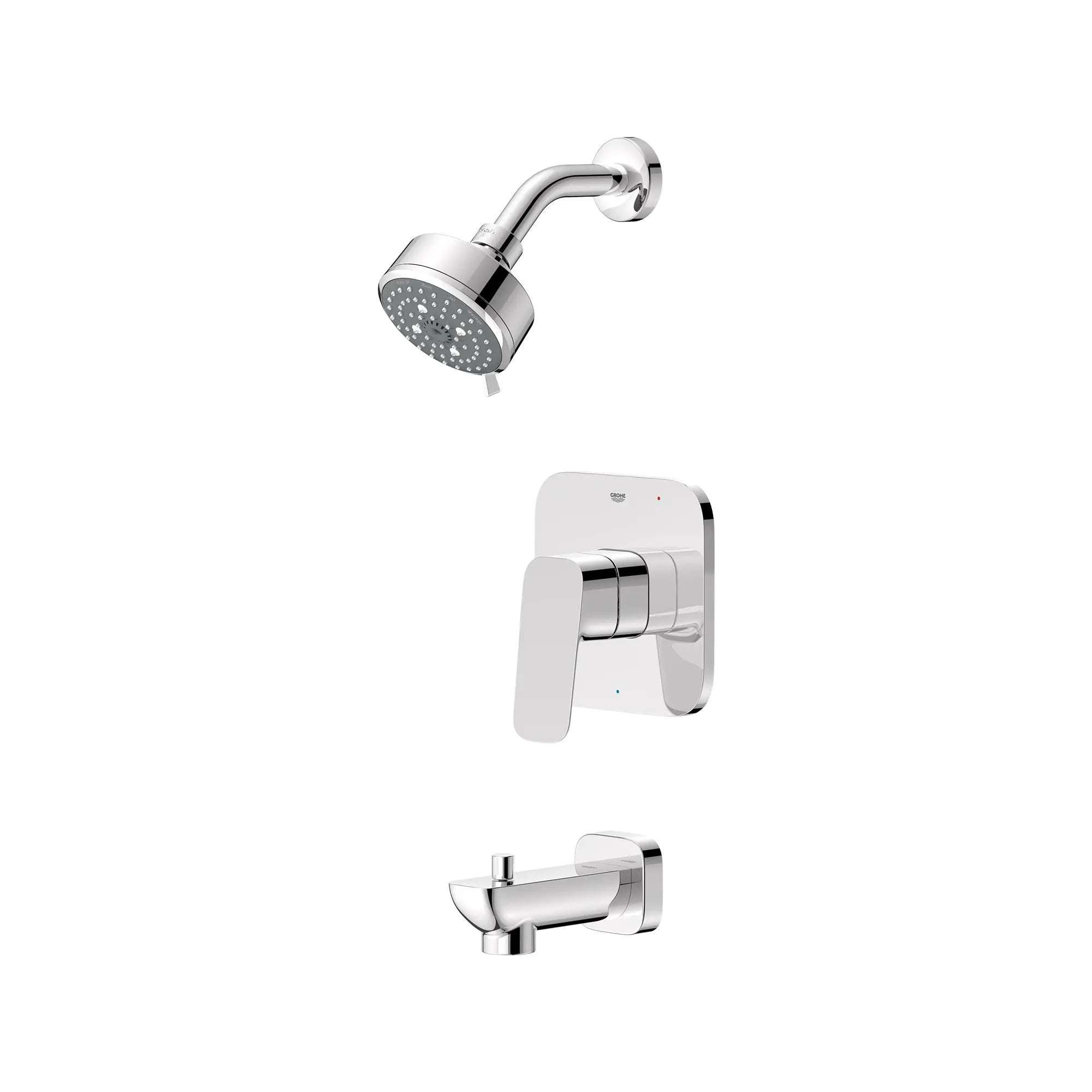 Cubeo Pressure Balance Valve Tub/Shower Trim Kit // GROHE STARLIGHT CHROME // 250857_G3SoftSquare_SiloLeft_1053800000_0001_AUGUST2024_0_CDNwebp_470c330b-10ab-4df6-b220-aee4d81f0958.webp
