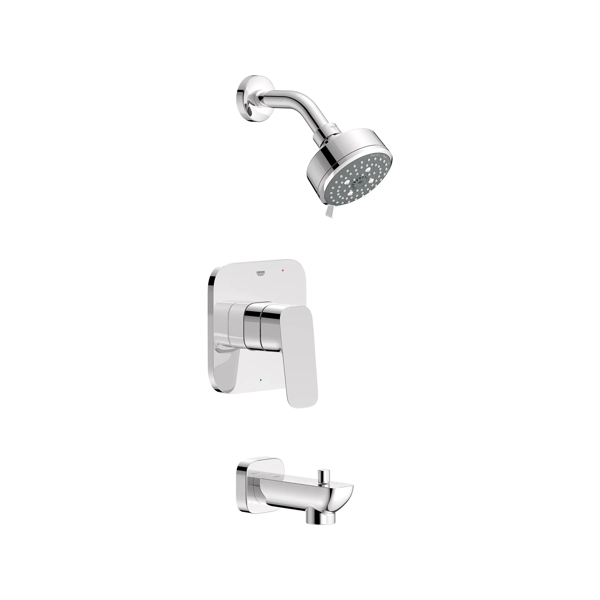 Cubeo Pressure Balance Valve Tub/Shower Trim Kit // GROHE STARLIGHT CHROME // 250898_G3SoftSquare_SiloRight_1053800000_0001_AUGUST2024_CDNwebp_5e9e72b7-ad6f-44cf-b076-a23ae17da368.webp