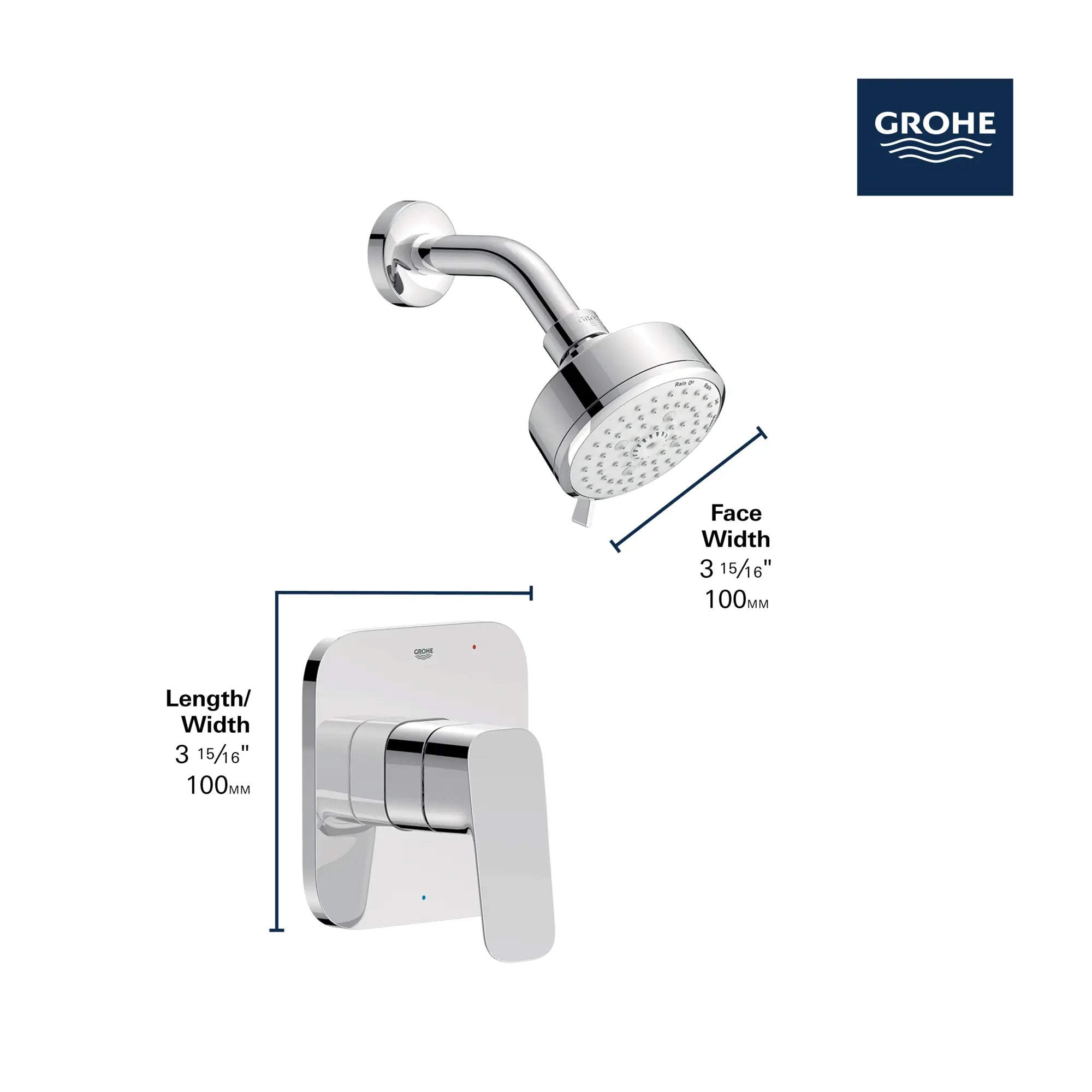 Cubeo Pressure Balance Valve Shower Trim Kit // GROHE STARLIGHT CHROME // 251866_CUBEO_Infographic_105377_0001_DEC2024_1_CDNwebp.webp