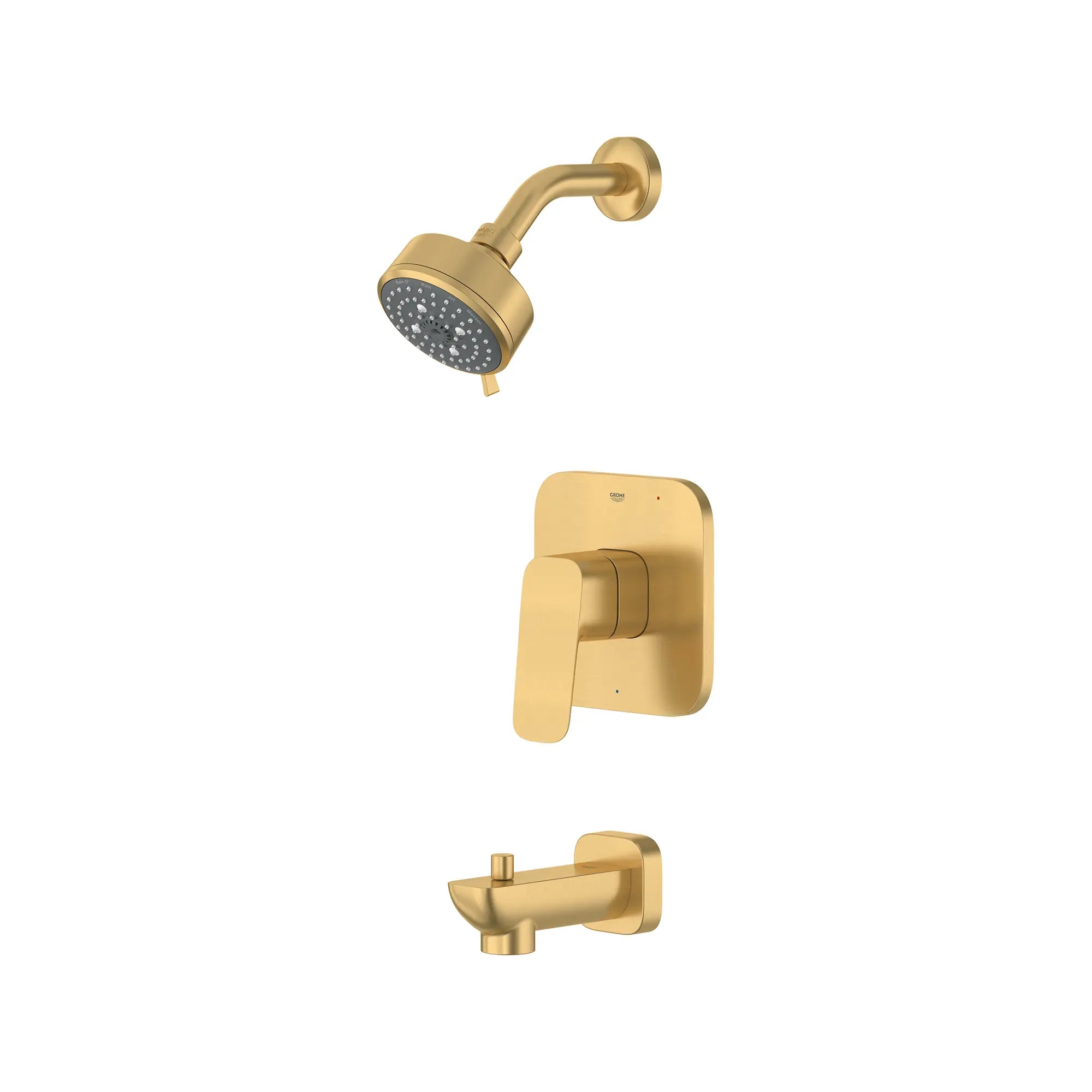 Cubeo Pressure Balance Valve Tub/Shower Trim Kit // BRUSHED COOL SUNRISE // 252717_Cubeo_SiloLeft_105380GN00_0001_AUGUST2024_0_CDNwebp.webp