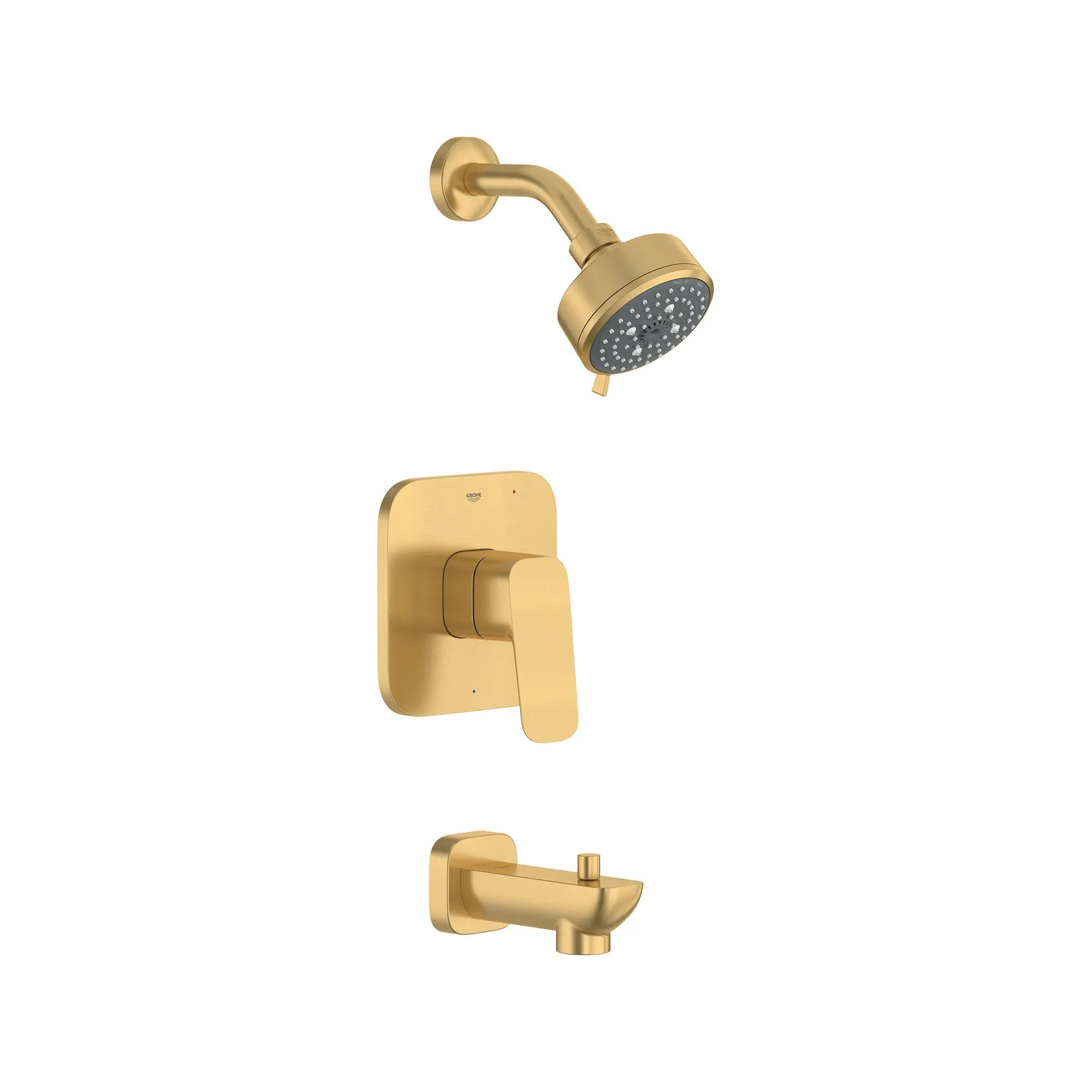 Cubeo Pressure Balance Valve Tub/Shower Trim Kit // BRUSHED COOL SUNRISE // 252760_Cubeo_SiloRight_105380GN00_0001_AUGUST2024_0_CDNwebp.webp