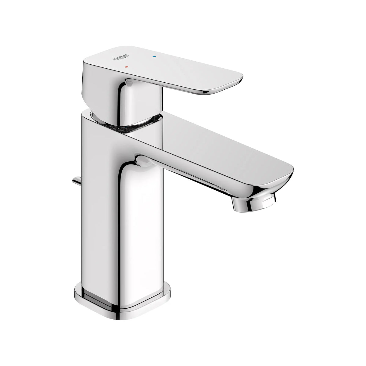 Cubeo Single Hole Single Handle S-Size Bathroom Faucet, Cold Start, 1.2 gpm (4.5L/min) // GROHE STARLIGHT CHROME // 260451_Cubeo_SiloRight_1053490000_0001_OCT2024_0_CDNwebp_b9f59553-6ad9-4d16-b0b6-69de4bb4ca6c.webp