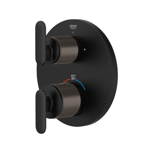 [1062442430] Listra Dual Function 2-Handle Thermostatic Valve Trim - Brushed Cool Sunrise
