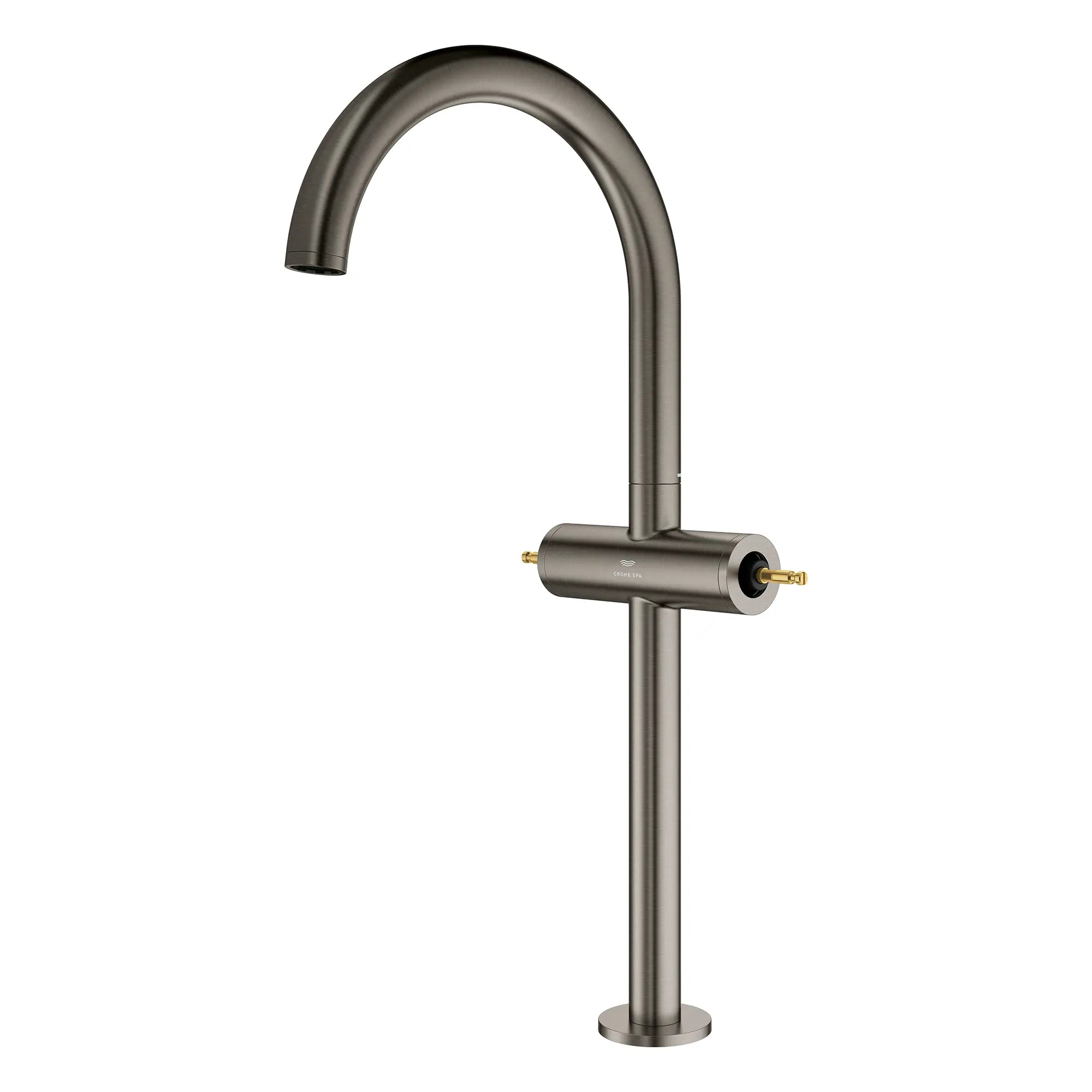 Atrio Single Hole Two-Handle Vessel Sink Faucet without Handles, 1.2 GPM (4.5 L/min) // BRUSHED HARD GRAPHITE // 266480_Atrio_PC_SiloLeft_21161AL00_0001_July2025_0_CDNwebp.webp
