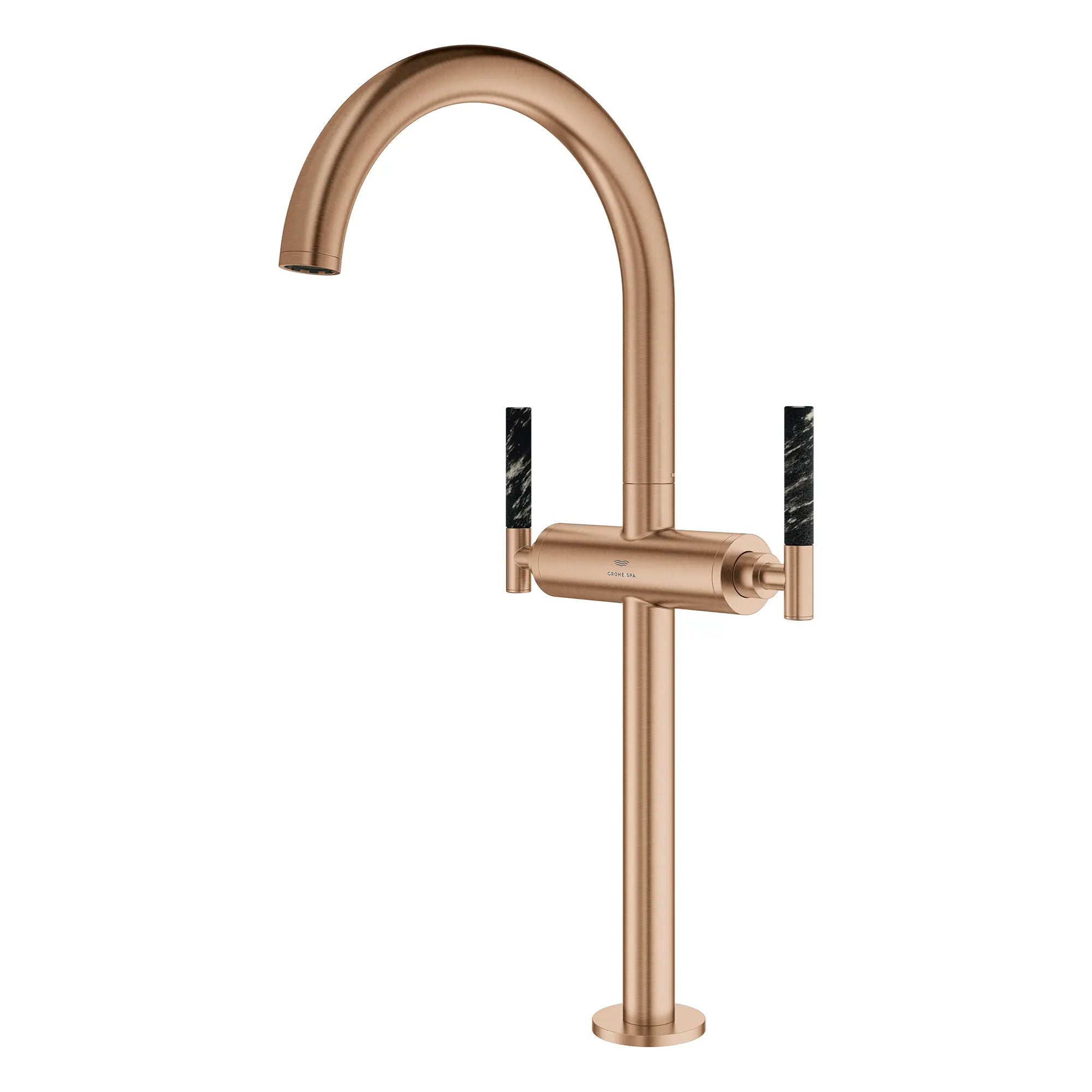 Atrio Single Hole Two-Handle Vessel Sink Faucet without Handles, 1.2 GPM (4.5 L/min) // BRUSHED WARM SUNSET // 266569_Atrio_PC_SiloLeft_21161DL00_48459DL0_0001_July2025_0_CDNwebp.webp