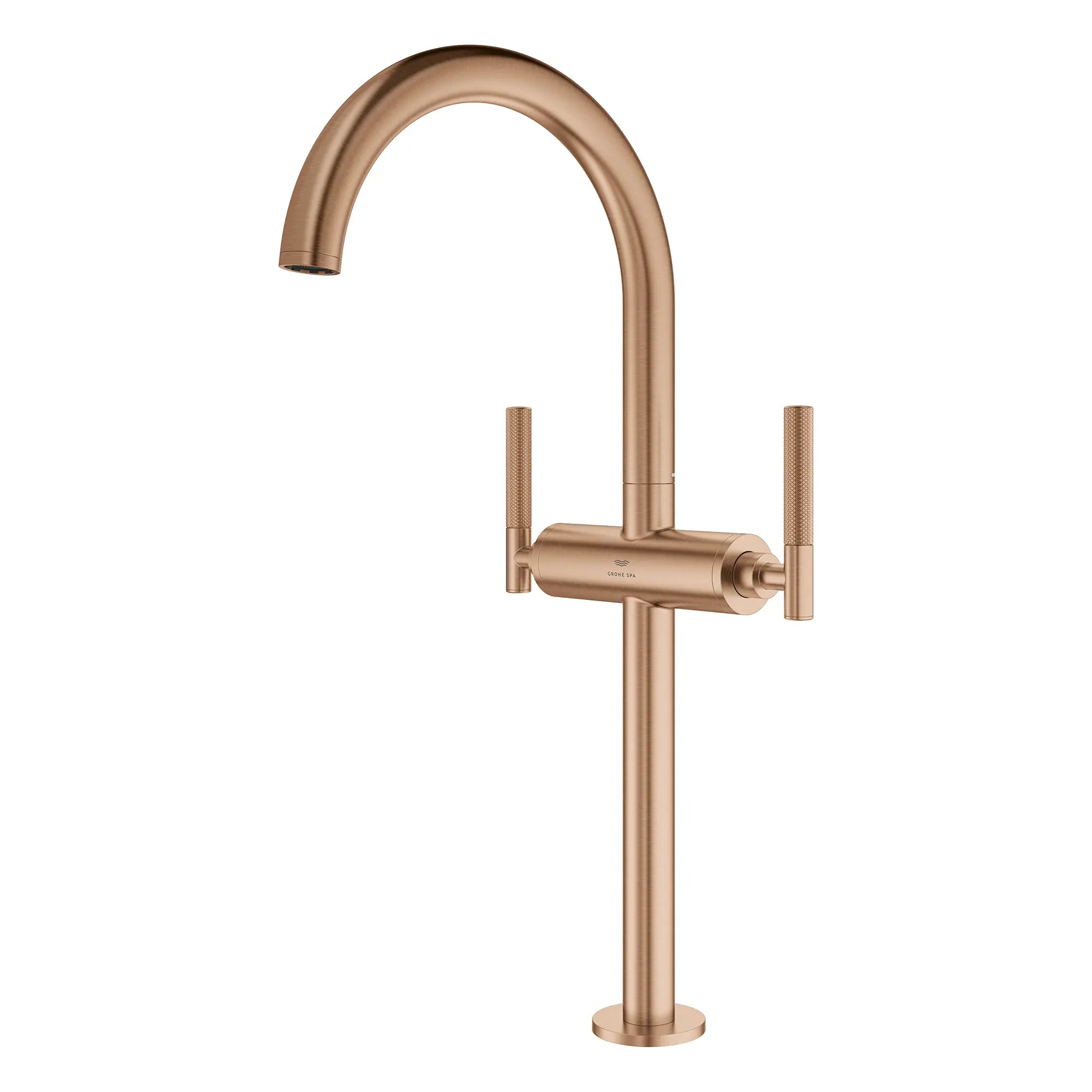 Atrio Single Hole Two-Handle Vessel Sink Faucet without Handles, 1.2 GPM (4.5 L/min) // BRUSHED WARM SUNSET // 266575_Atrio_PC_SiloLeft_21161DL00_48646DL0_0001_July2025_0_CDNwebp.webp