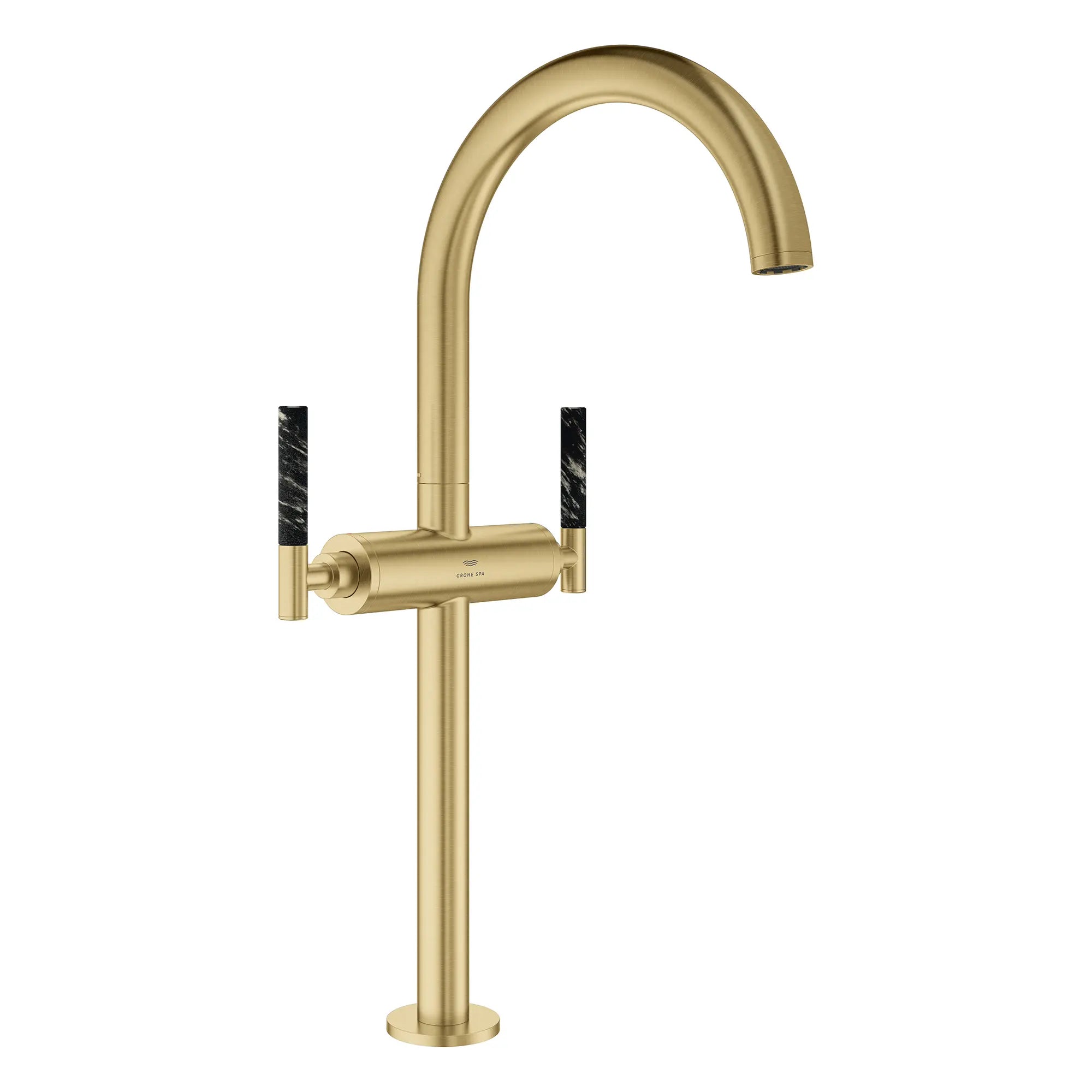 Atrio Single Hole Two-Handle Vessel Sink Faucet without Handles, 1.2 GPM (4.5 L/min) // BRUSHED COOL SUNRISE // 266601_Atrio_PC_SiloRight_21161GN00_48459GN00_0001_July2025_0_CDNwebp.webp