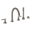 [25274AL0] Atrio 5-Hole 2-Handle Deck Mount Roman Tub Faucet without Handles with 1.75 GPM Hand Shower - GROHE StarLight Chrome