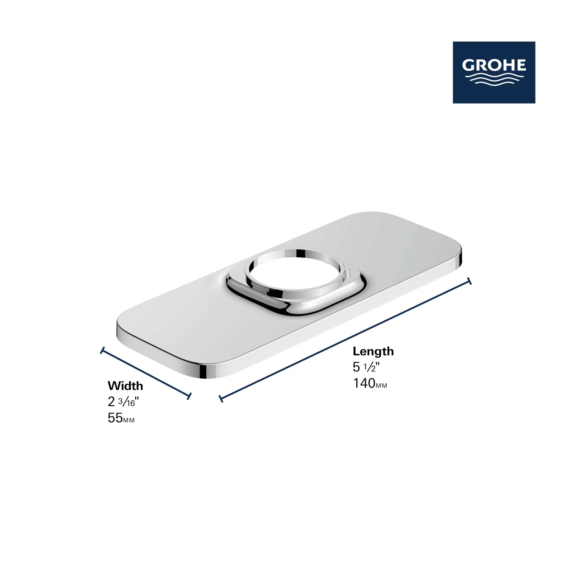 Cubeo Escutcheon for Single Hole Faucets // BRUSHED COOL SUNRISE // 268285_GROHE_CUBEO_Softsquare_1053780000_0001_Aug2025_0_CDNwebp.webp