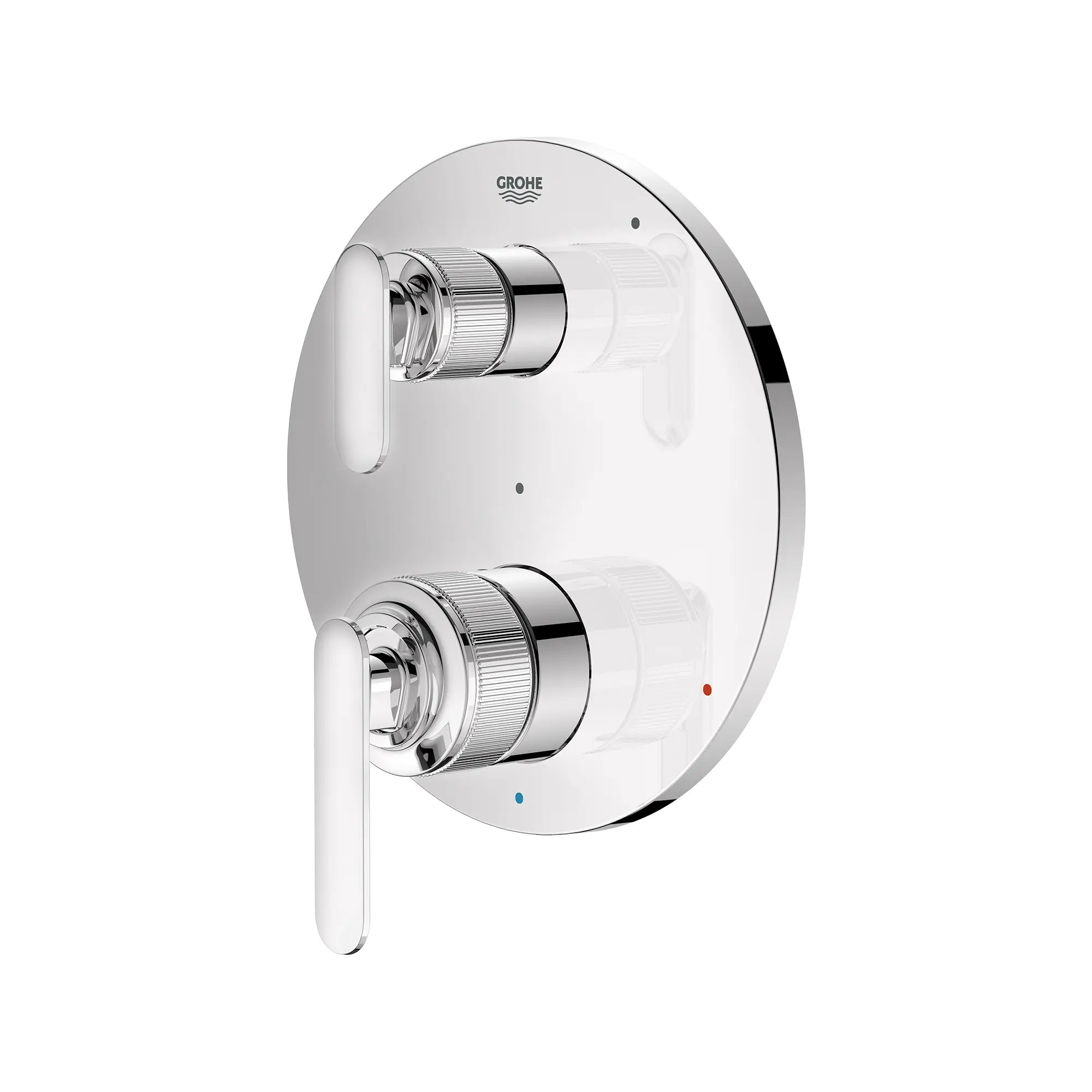 Listra 2-Handle Pressure Balance Valve Trim with 2-Way Diverter with Cartridge // GROHE STARLIGHT CHROME // 268311_Listra_SiloLeft_1061770000_0001_SEPTEMBER2024_0_CDNwebp.webp