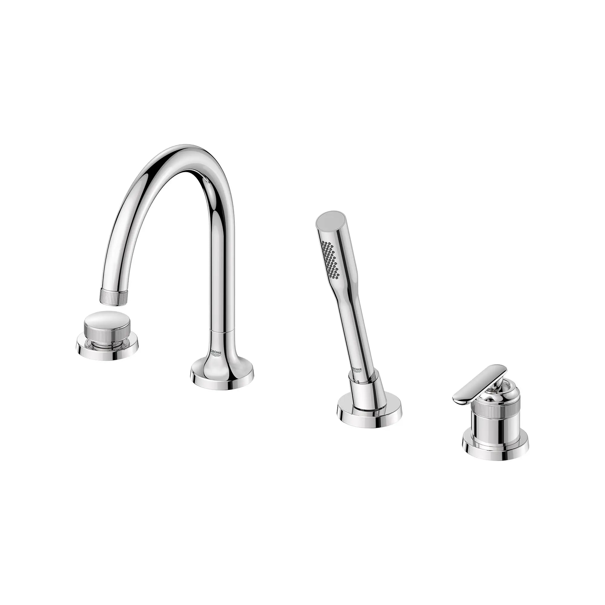 Listra 4-Hole Single-Handle Deck Mount Roman Tub Faucet with 1.75 gpm (6.6L/min) Hand Shower // GROHE STARLIGHT CHROME // 268318_Listra_SiloLeft_1062370000_0001_SEPTEMBER2024_0_CDNwebp.webp