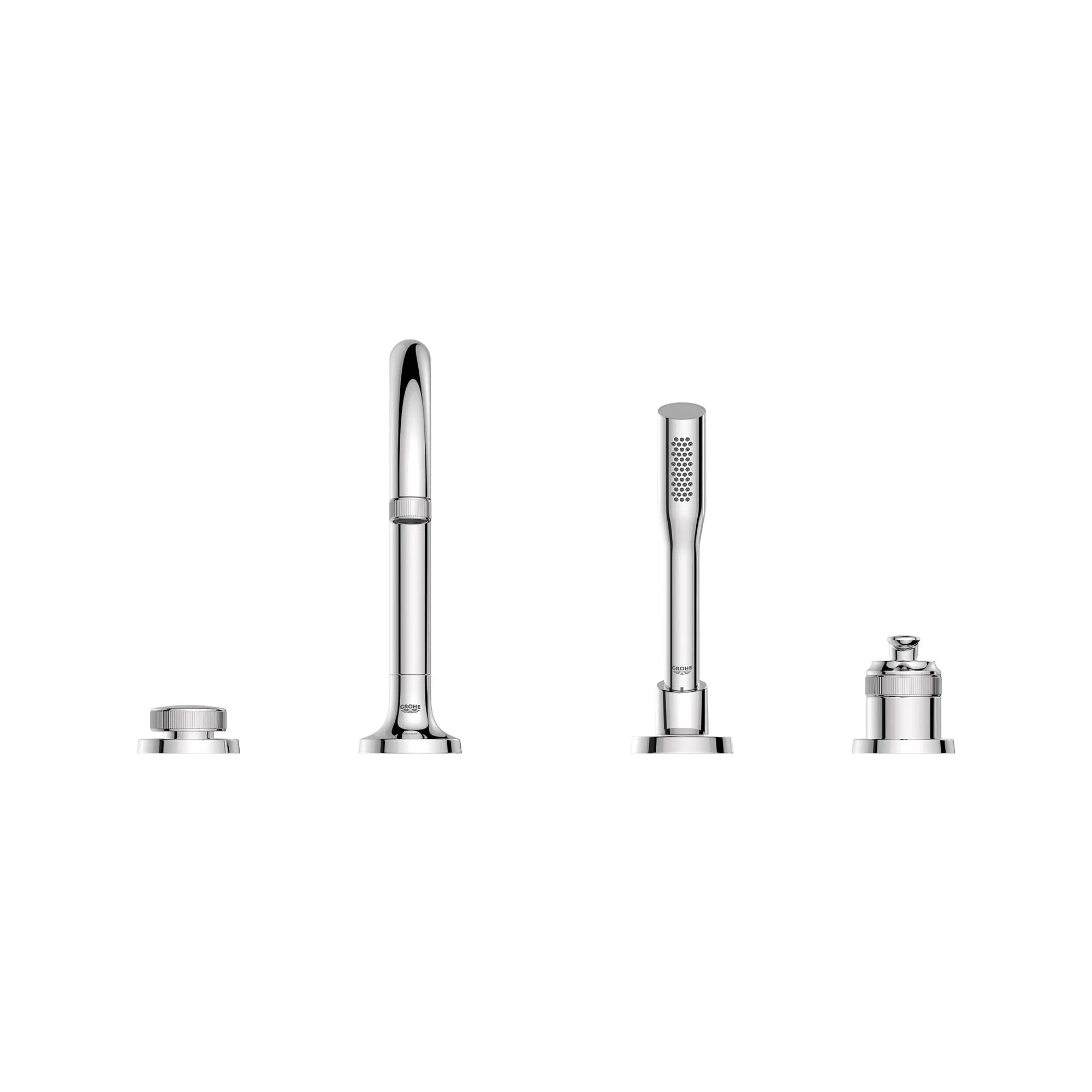 Listra 4-Hole Single-Handle Deck Mount Roman Tub Faucet with 1.75 gpm (6.6L/min) Hand Shower // GROHE STARLIGHT CHROME // 268392_Listra_SiloStraight_1062370000_0001_SEPTEMBER2024_0_CDNwebp.webp
